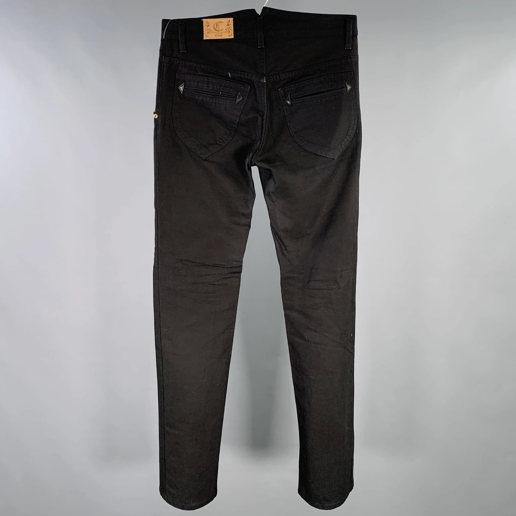 CLOAK Size 30 Black Cotton Skinny Zip Fly Jeans - Image 2