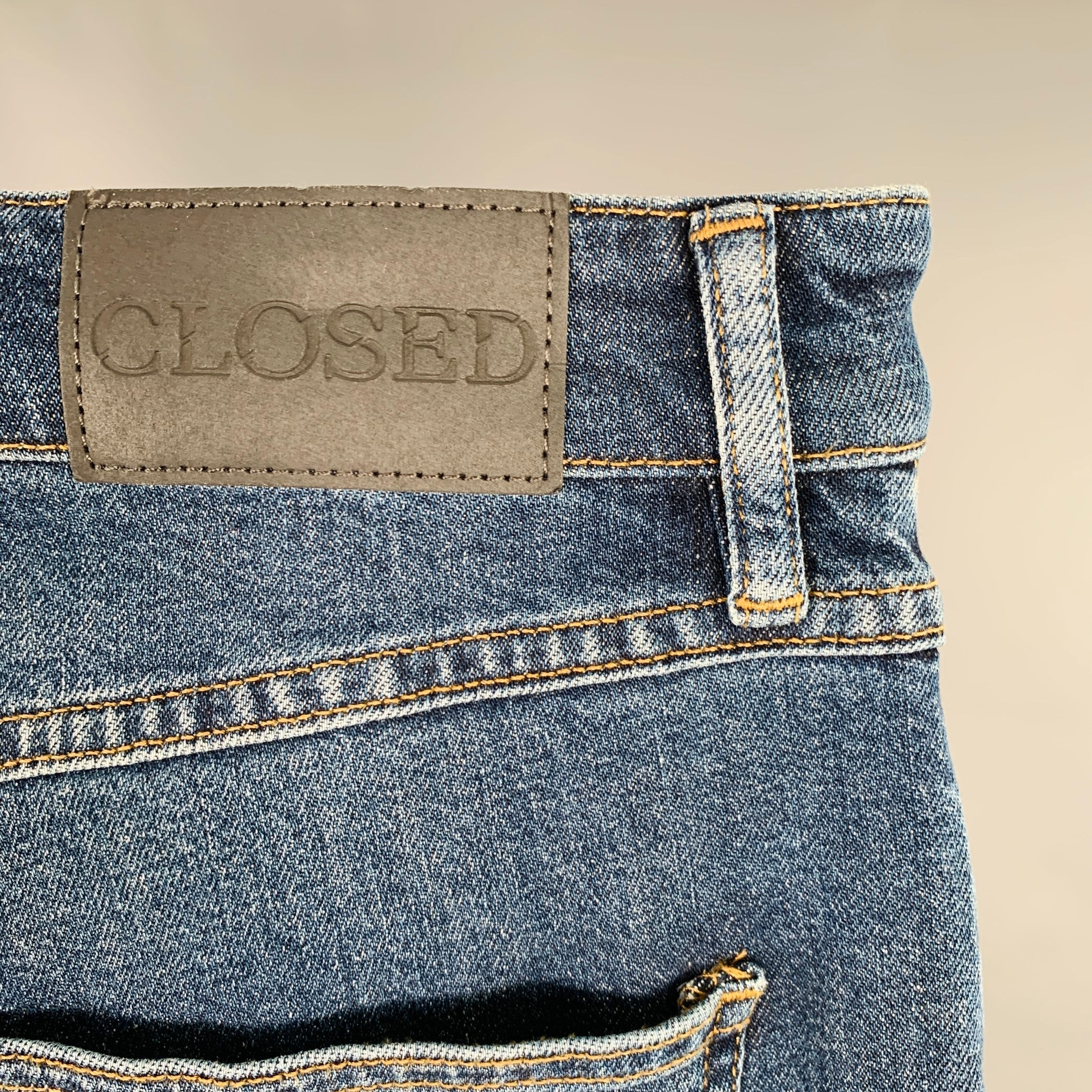 CLOSED Size 30 Blue Cotton Straight Jeans - Image 3