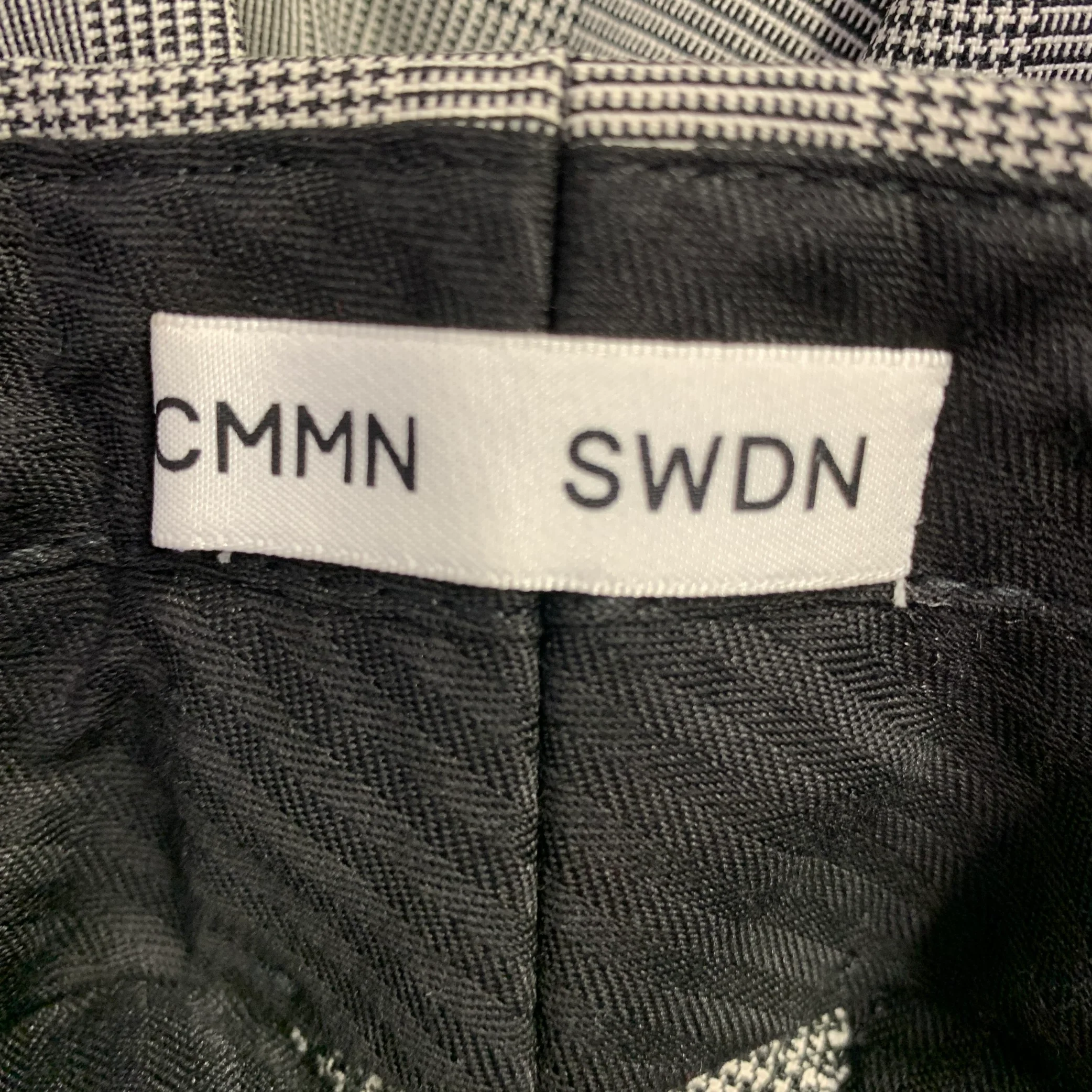 CMMN Size 32 Black White Glenplaid Wool Blend Flat Front Dress Pants - Image 4