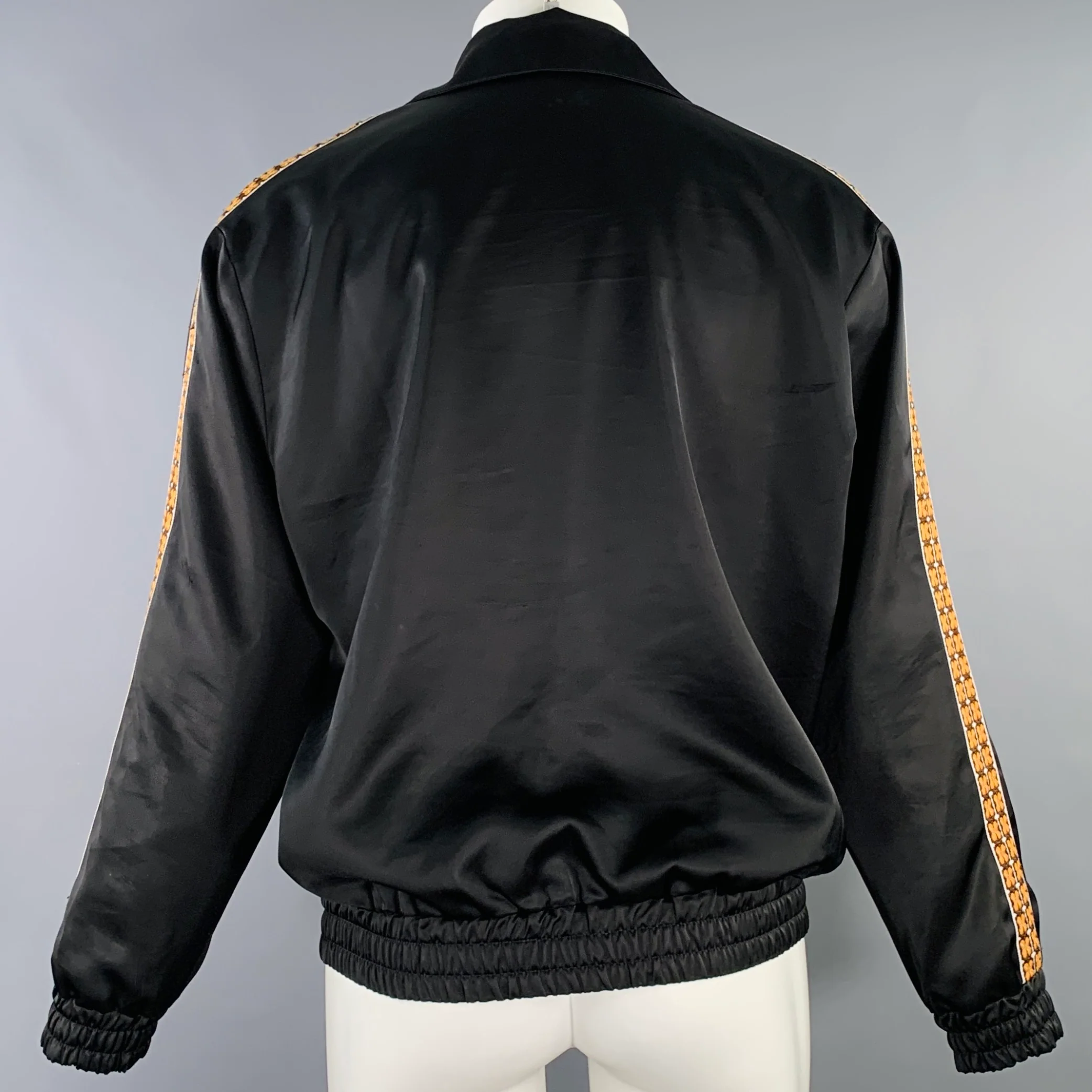 CMMN SWDN Size 38 Bret Black Orange Polyester Blend Track Jacket - Image 3