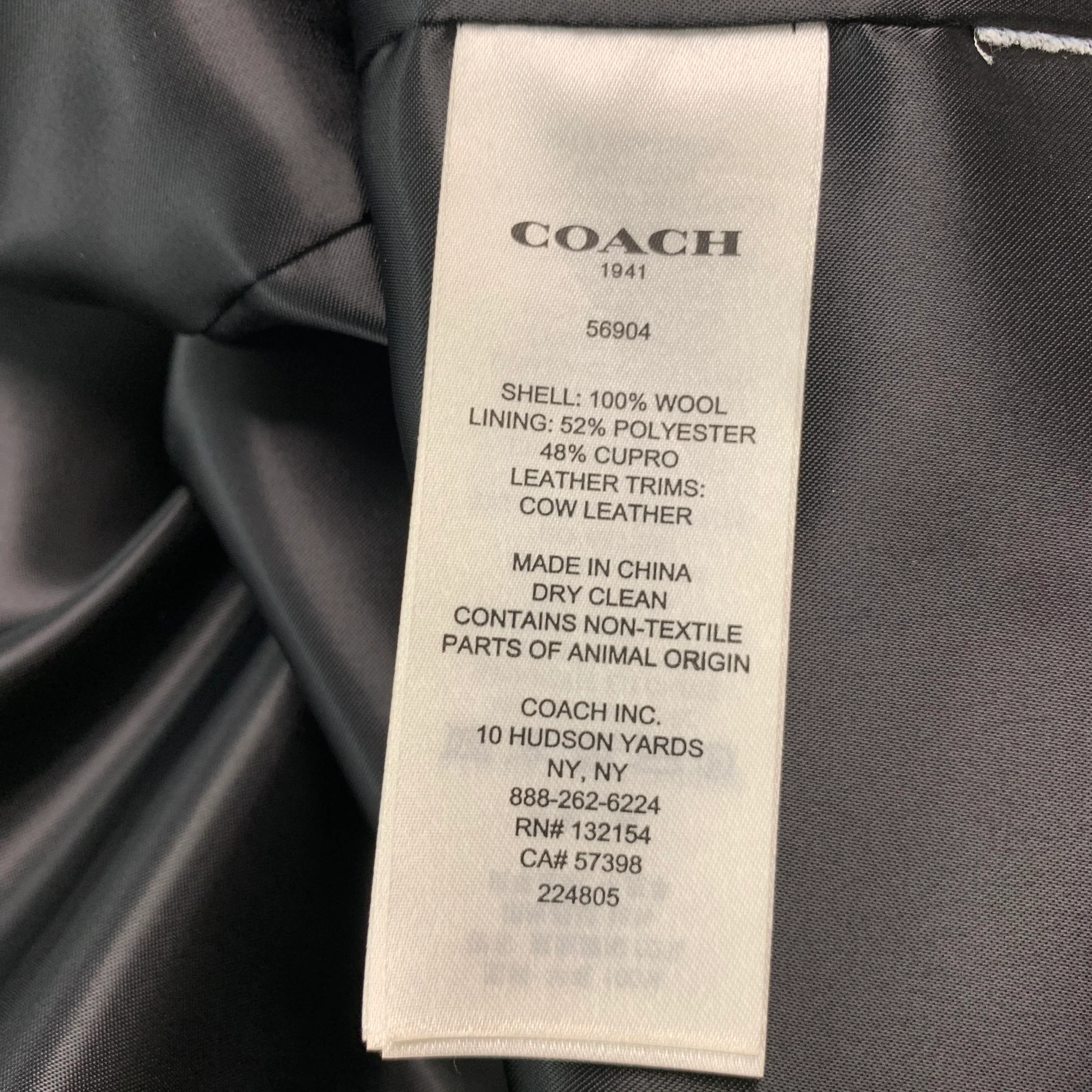 COACH 1941 Size S Black Orange Brown Print Wool Zip Up Jacket - Image 6