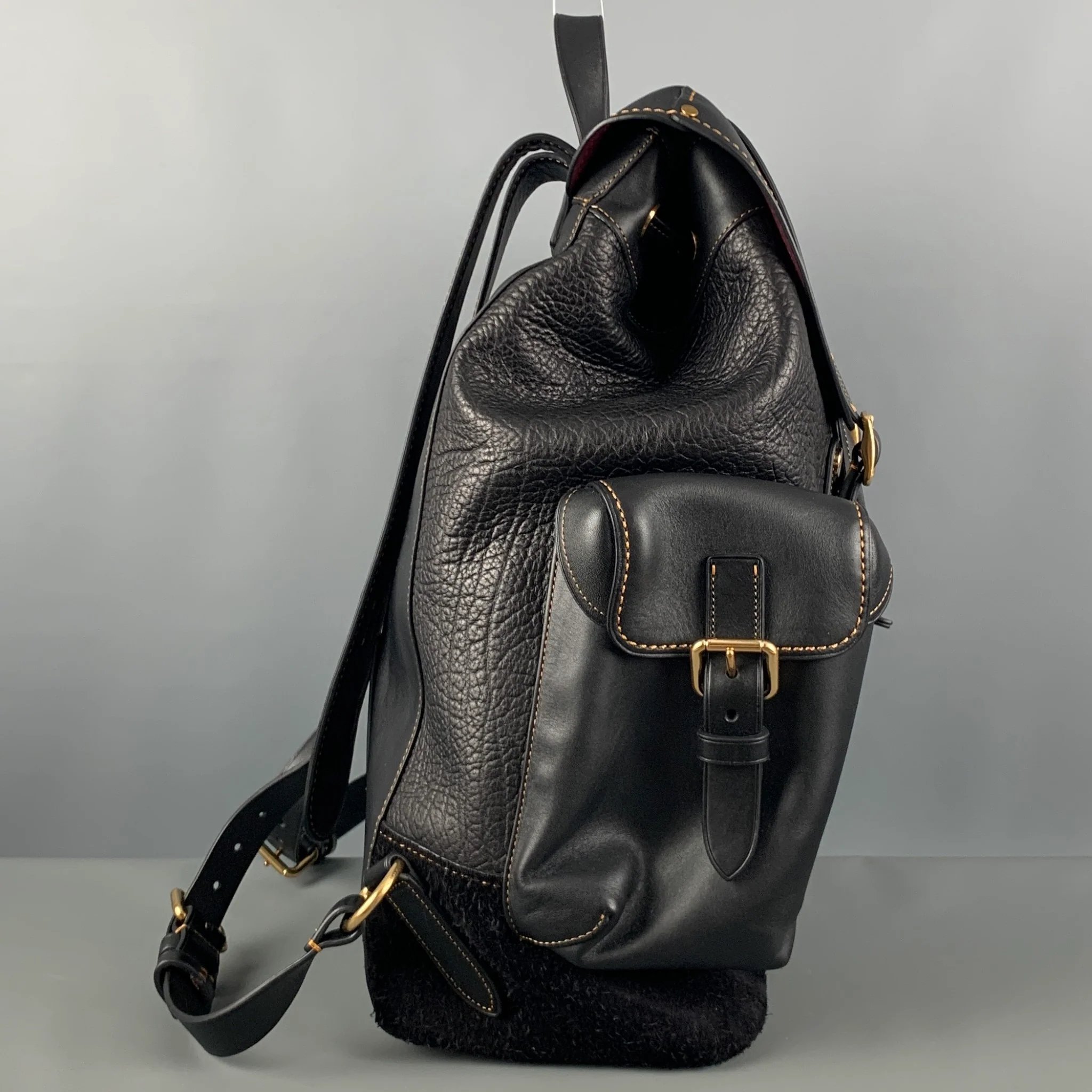 COACH Black Leather Suede Backpack Bags - Image 2