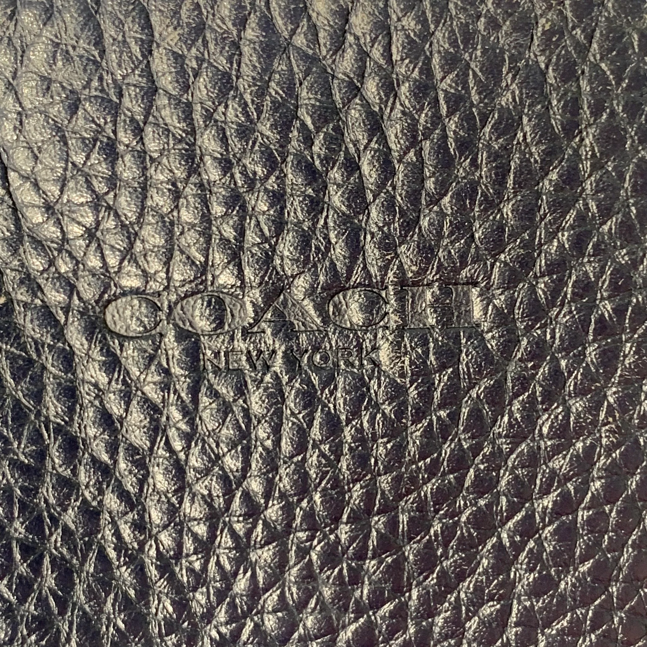 COACH Navy Pebble Grain Leather Tote Bag - Image 5