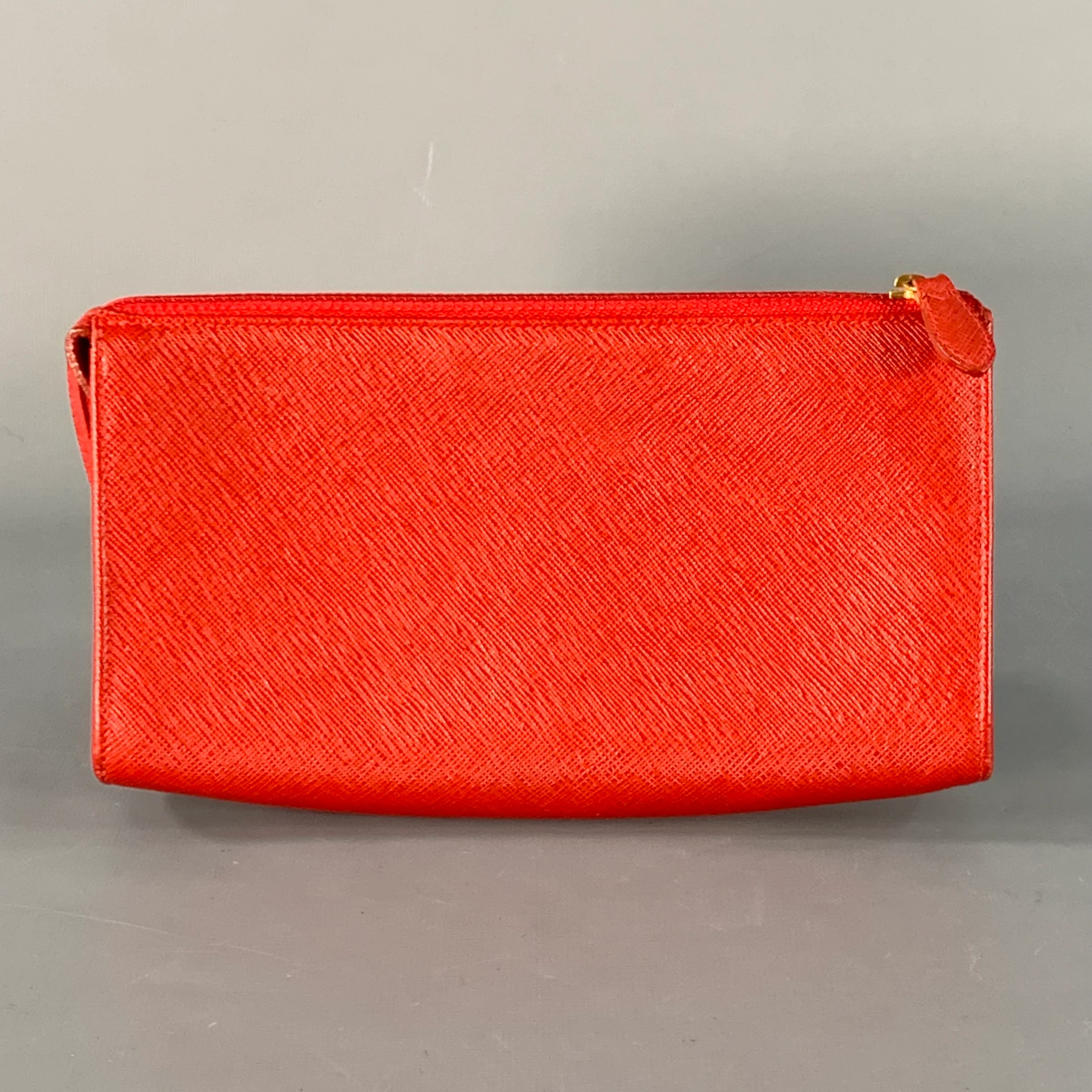 COACH Red Saffiano Leather Makeup Pouch - Image 2