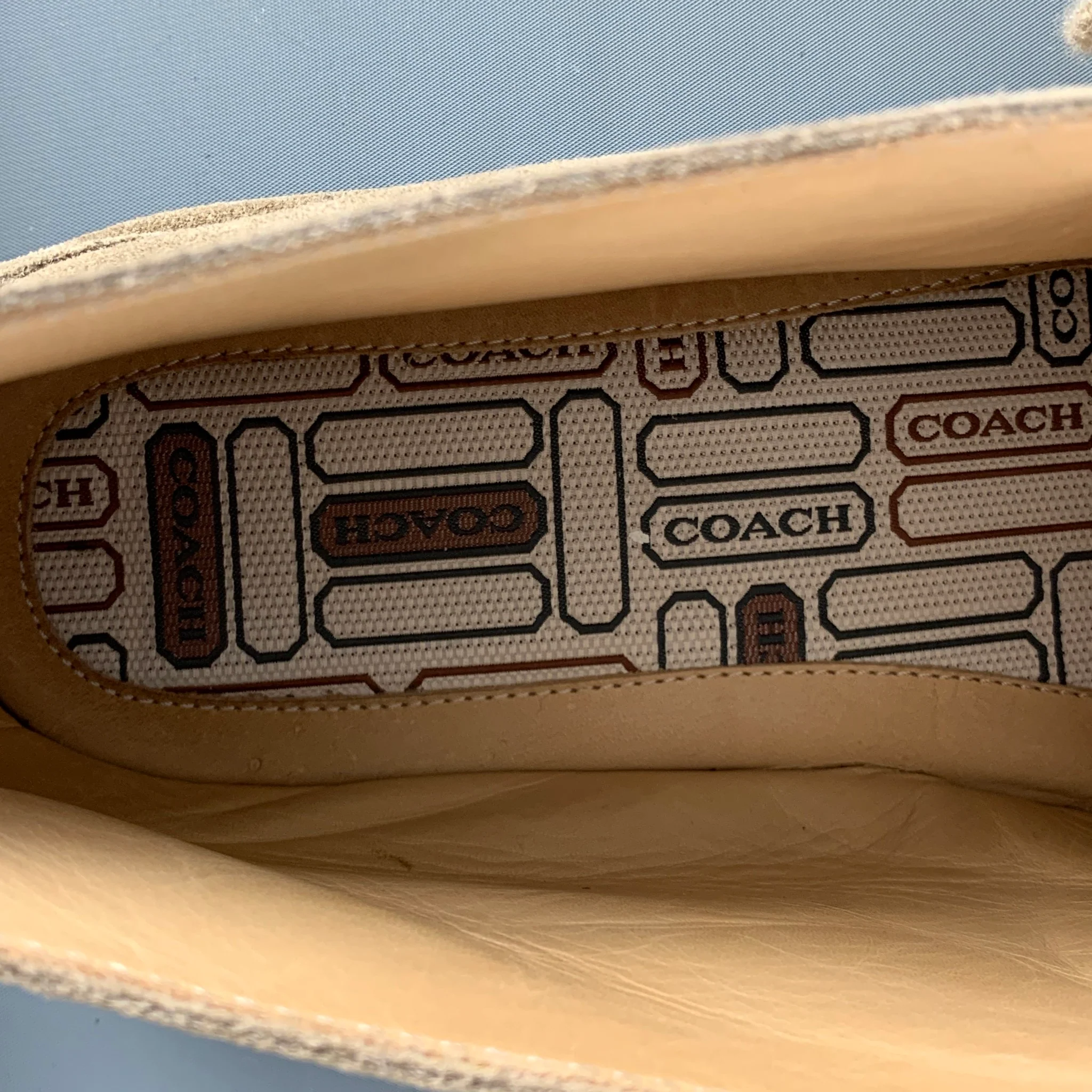 COACH Size 10.5 Beige Suede Ankle Lace Up Shoes - Image 8