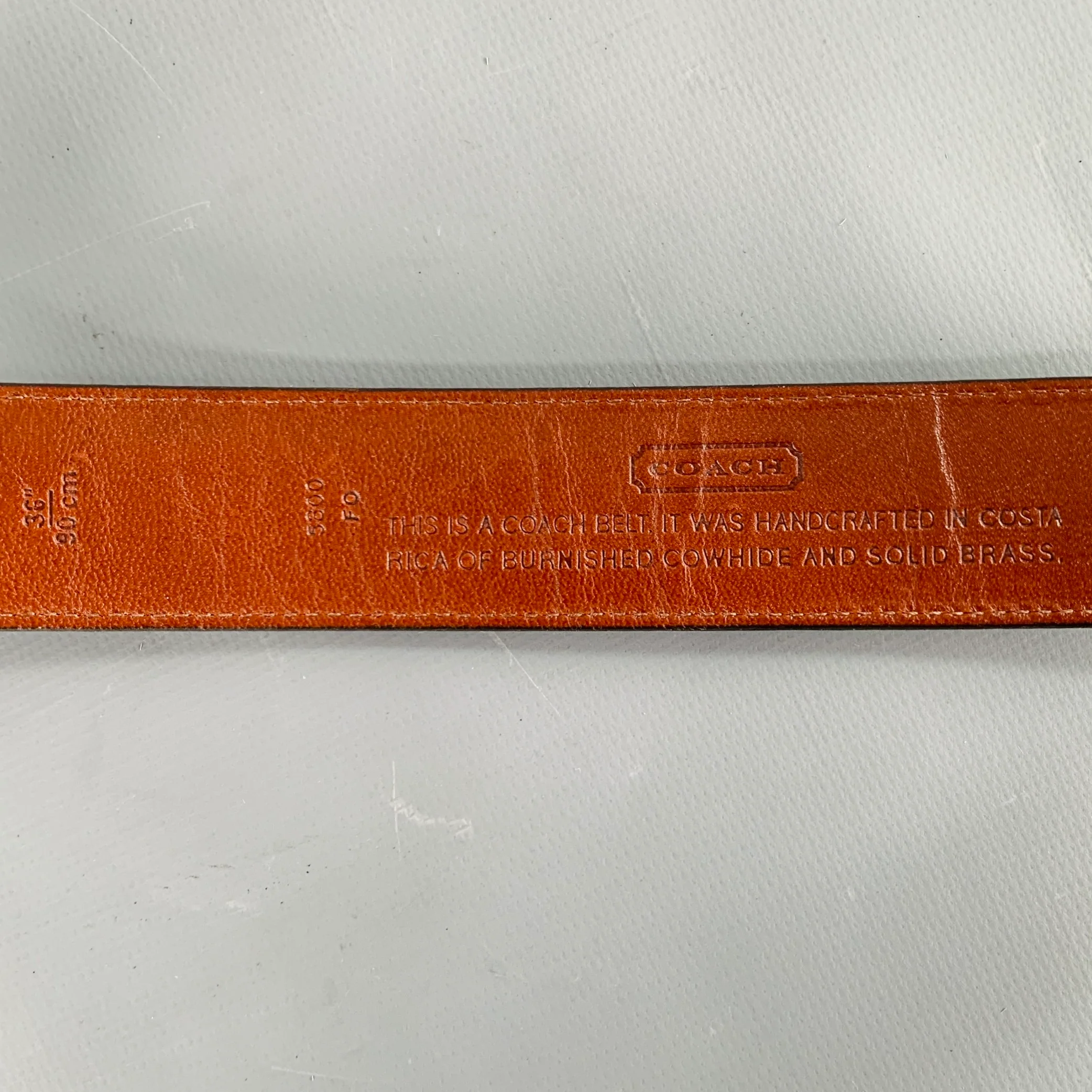 COACH Size 36 Brown Leather Belt - Image 5