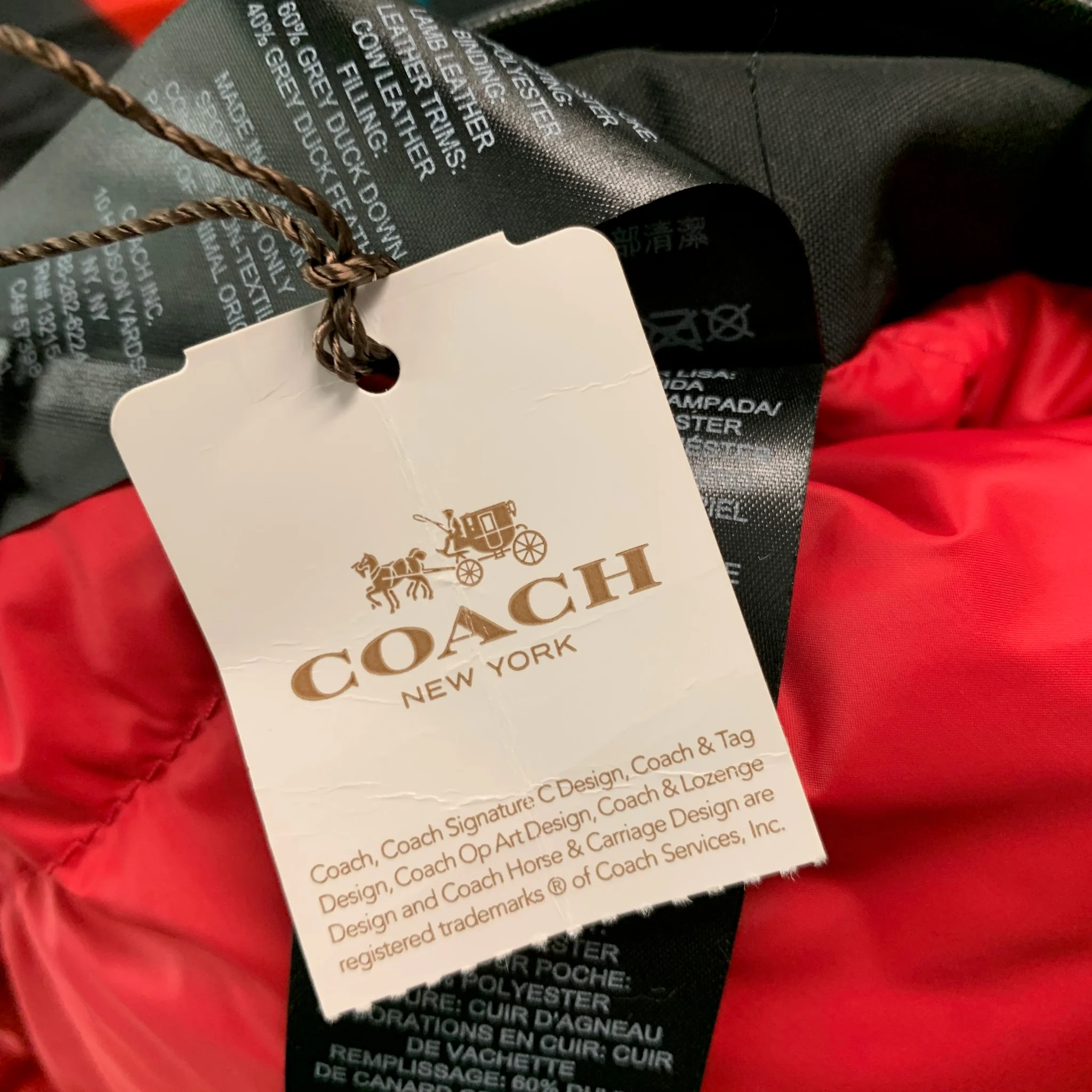 COACH Size S Red Quilted Nylon Reversible Vest - Image 6