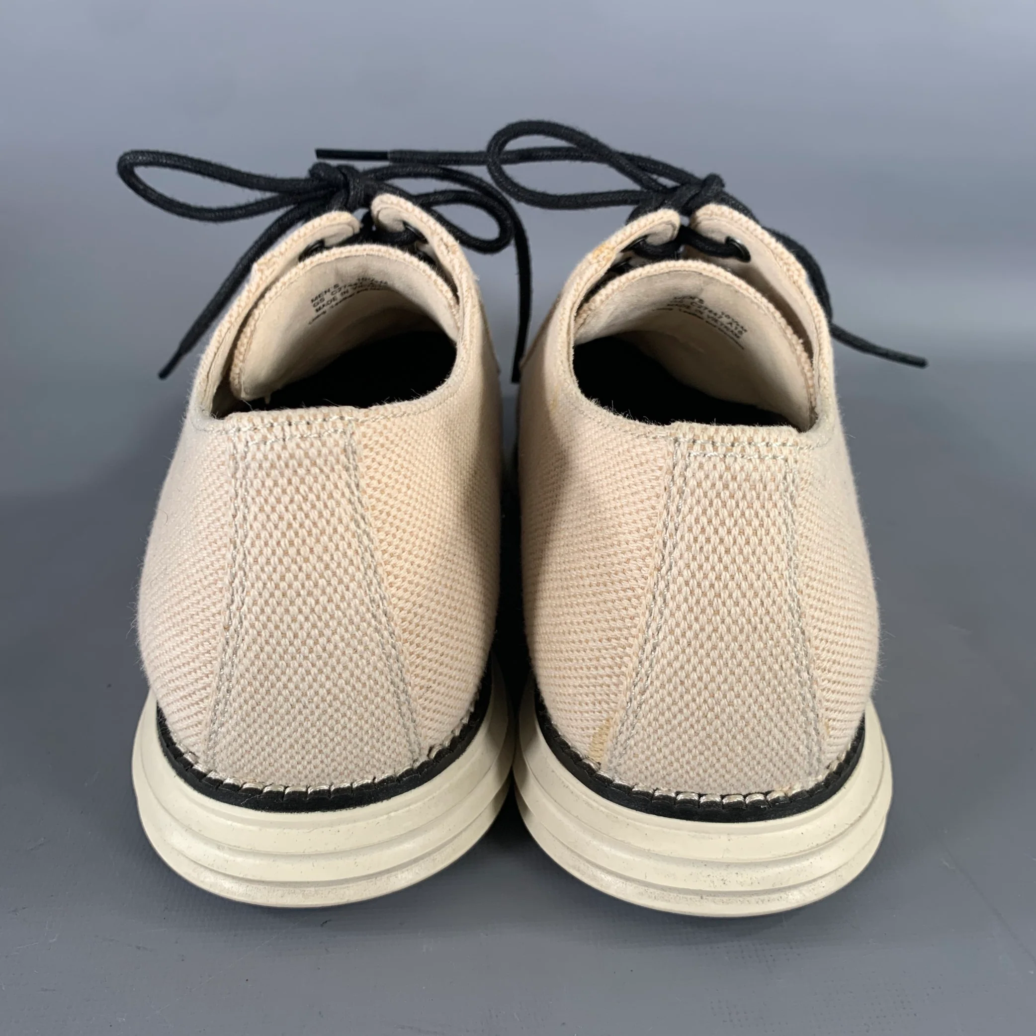 COLE HAAN Size 10.5 Cream Black Textured Sneakers - Image 3