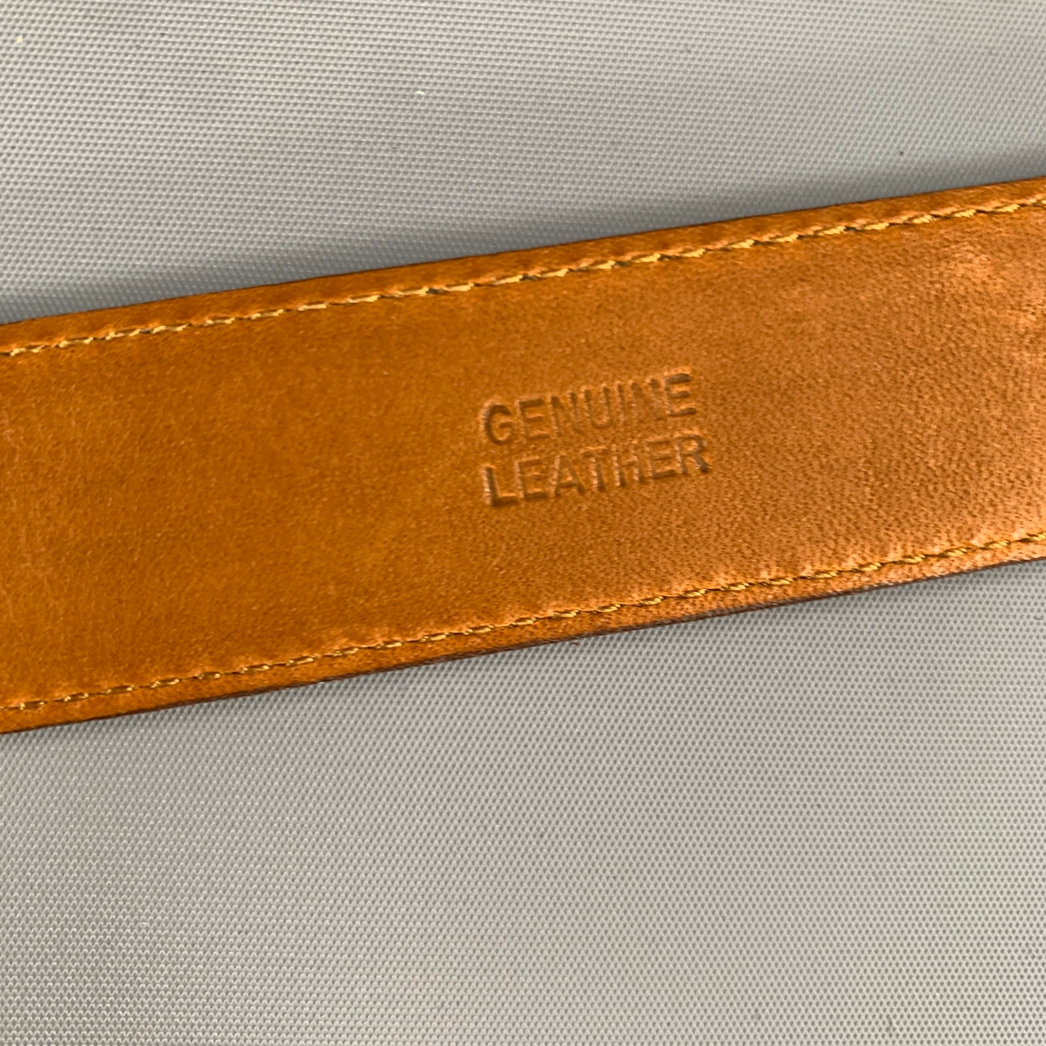 COLE HAAN Size 38 Brown Textured Suede Belt - Image 8