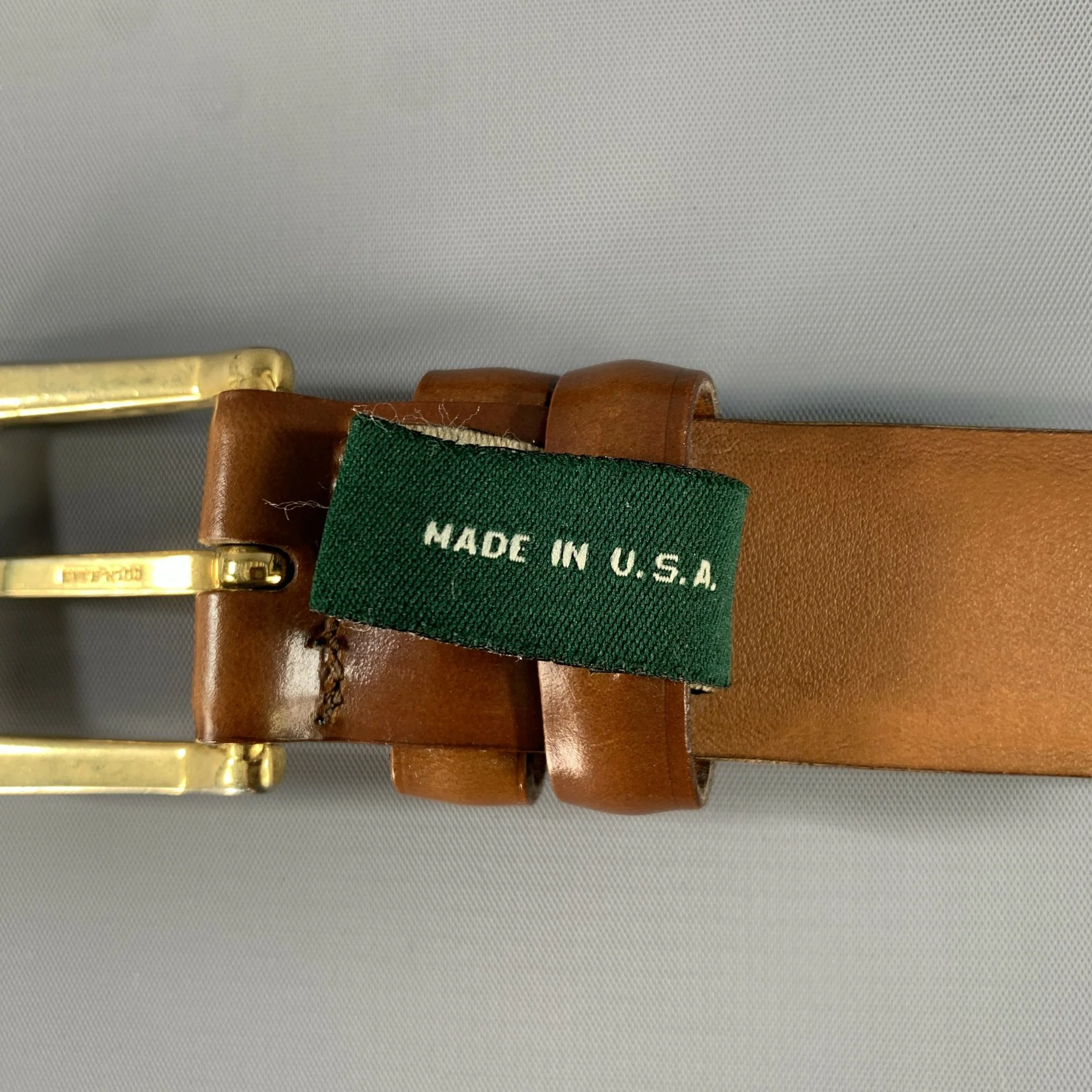 COLE HAAN Size 45 Brown Cognac Leather Belt - Image 7