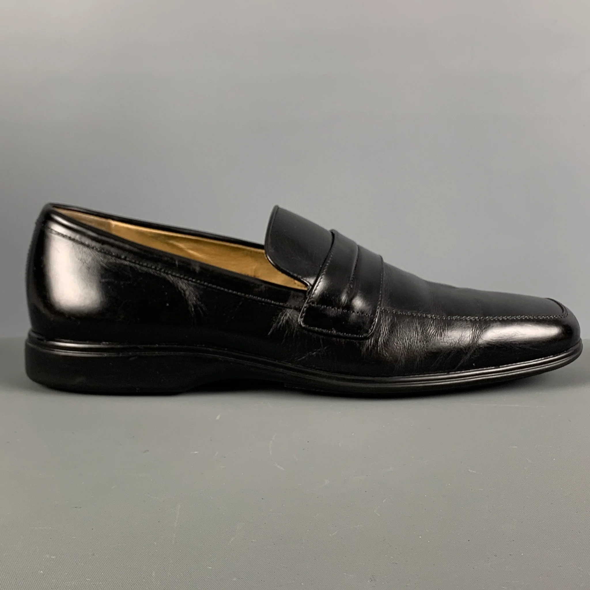 COLE HAAN Size 9 Black Leather Rubber Sole Loafers - Image 2