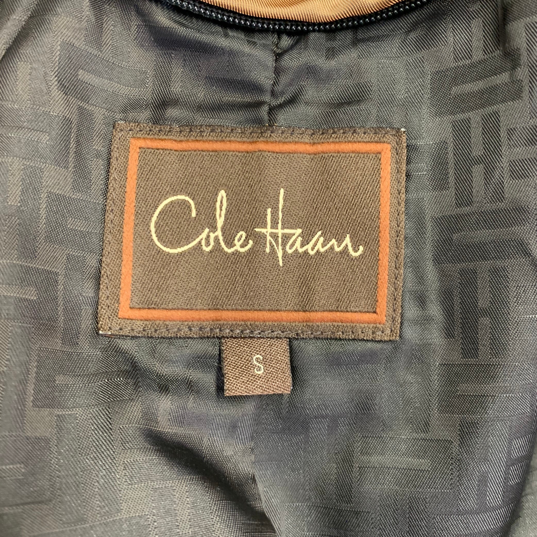COLE HAAN Size S Black Lambskin Leather Zip Up Coat - Image 11