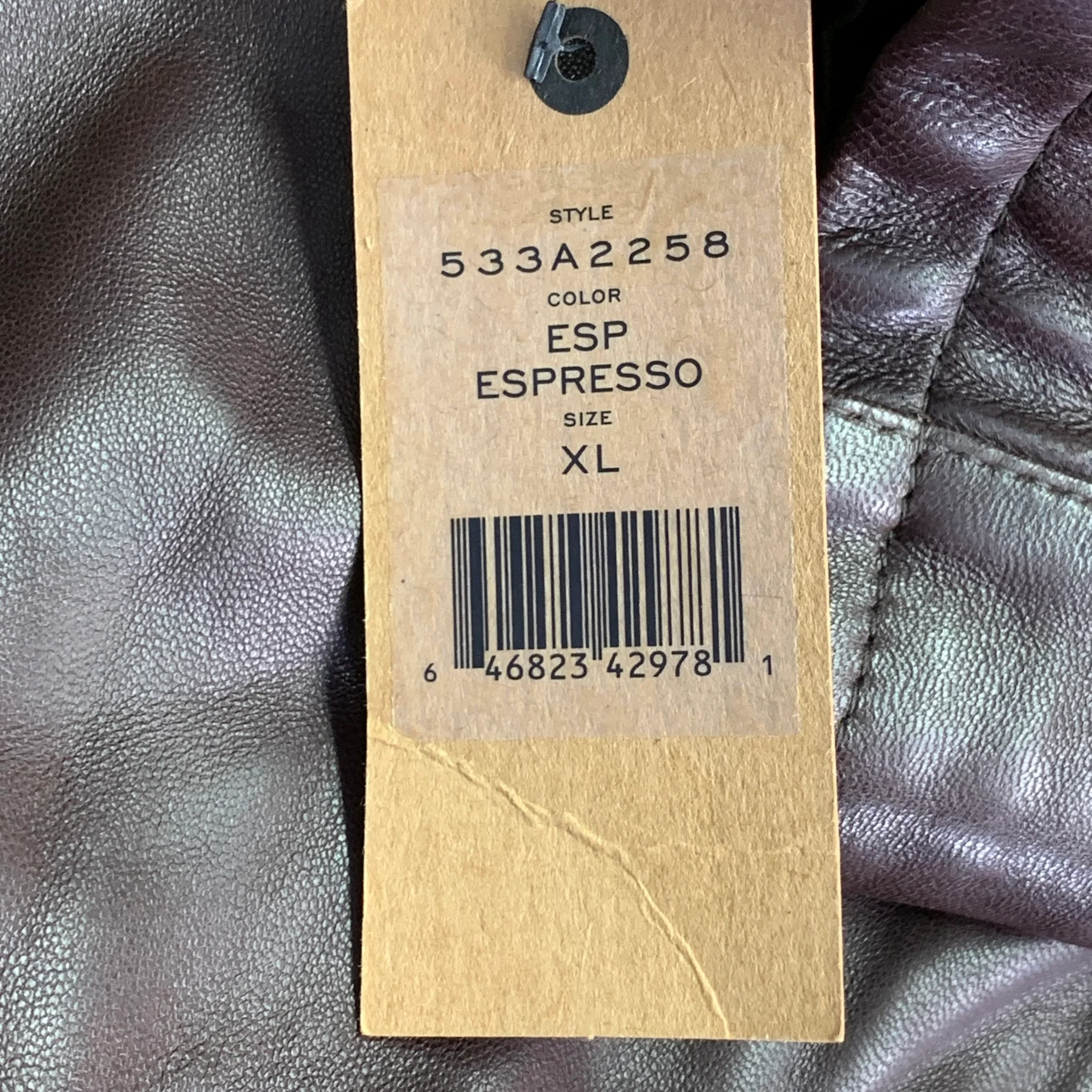 COLE HAAN Size XL Brown Lambskin Leather Zip Up Jacket - Image 6
