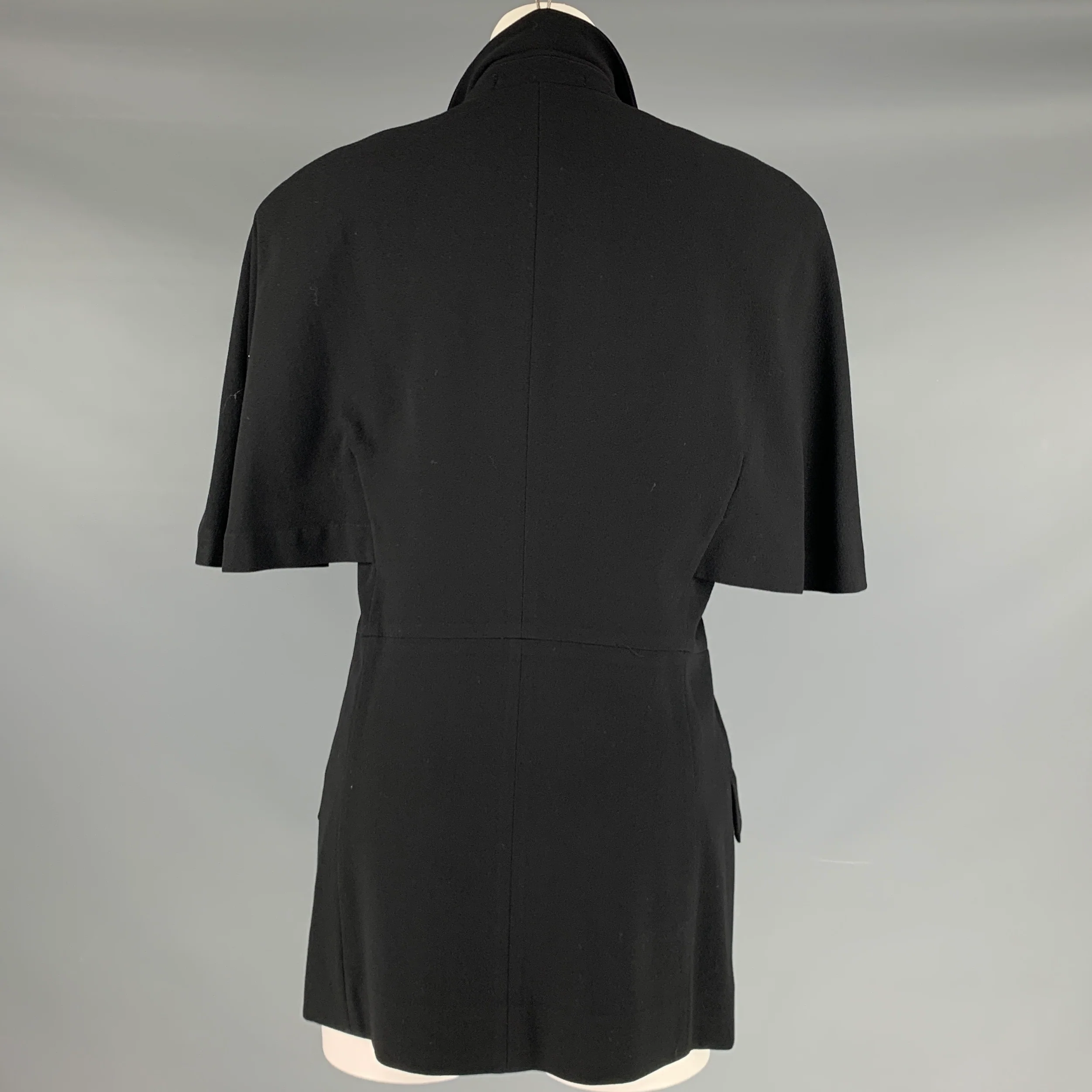 COMME des GARCONS 1980s Size S Black Double Breasted Wool Jacket - Image 4