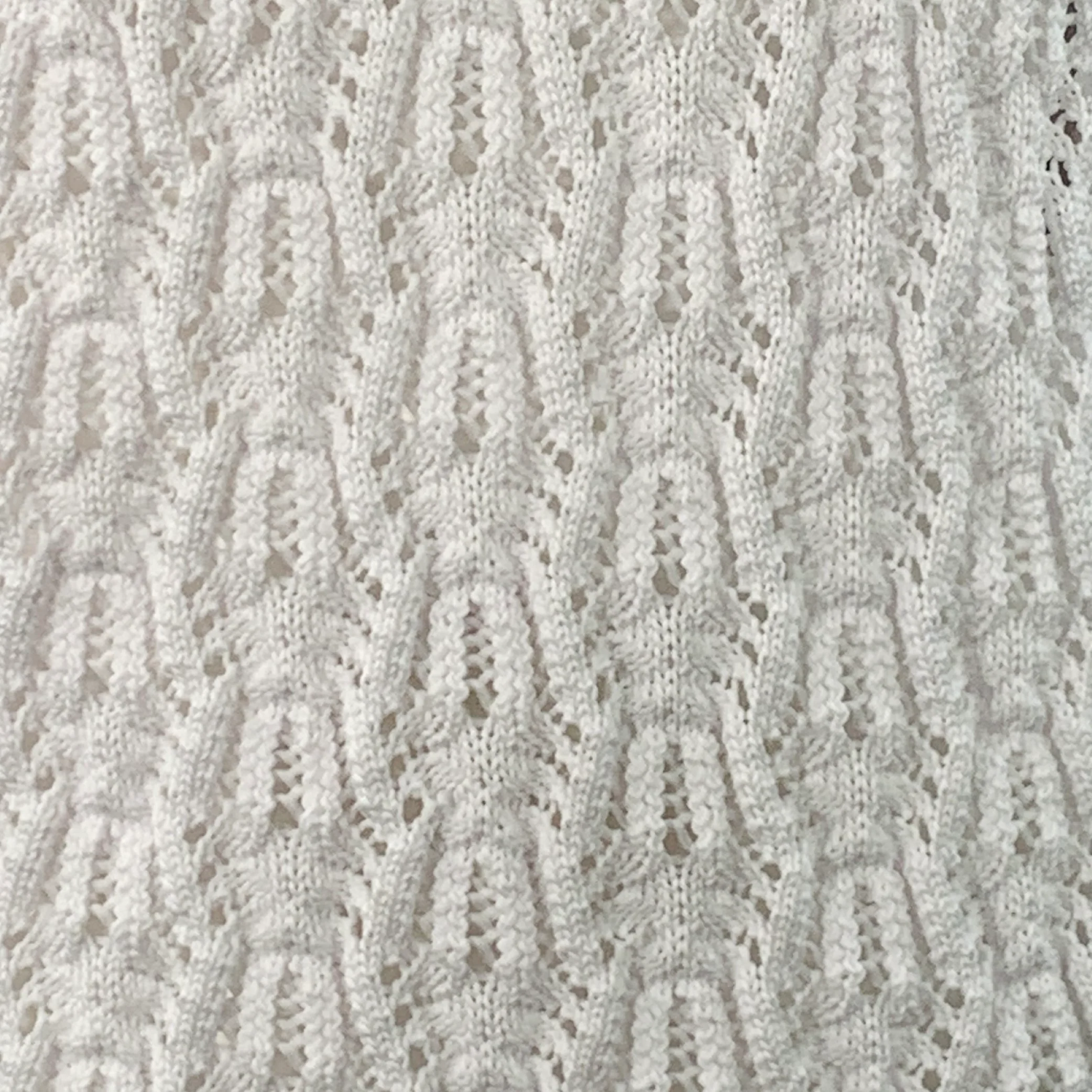 COMME des GARCONS 2022 Size L White Cable Knit Polyester Crew Neck Sweater - Image 2