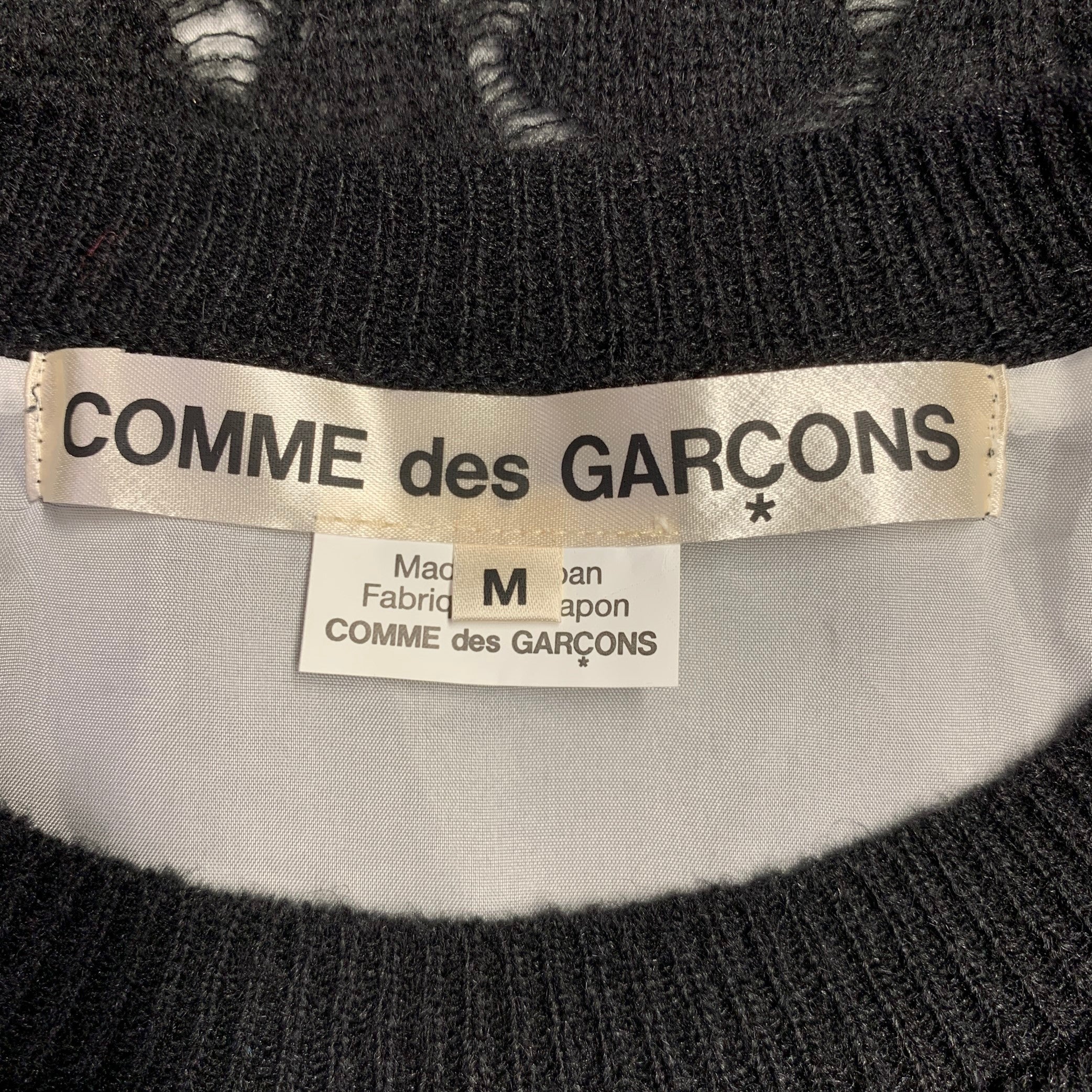 COMME des GARCONS 2022 Size M Black White Acrylic Blend Knit Pullover - Image 5