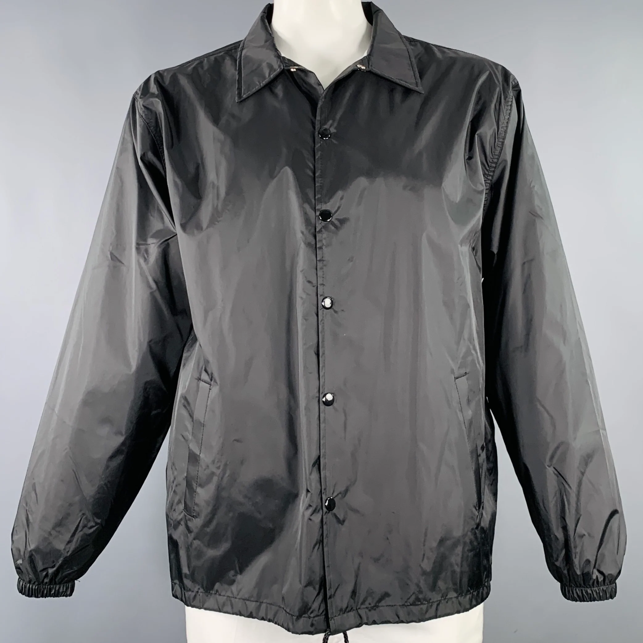 COMME des GARCONS 2022 Size XL Black Logo Windbreaker Jacket