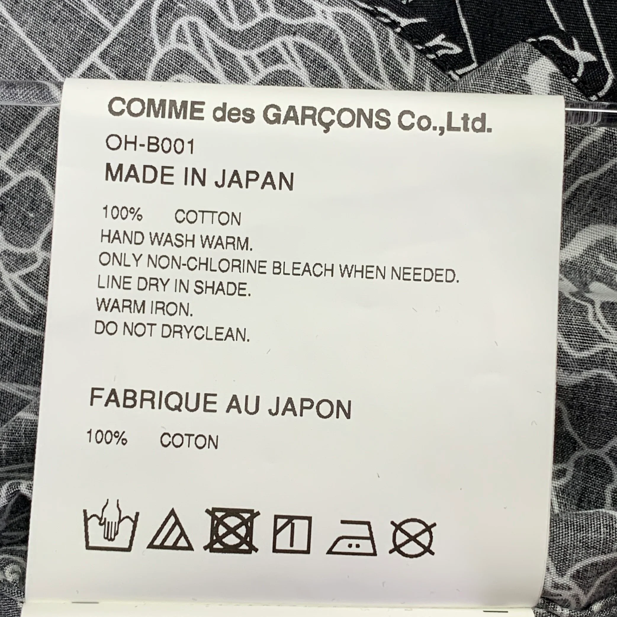 COMME des GARCONS BLACK MARKET Size XL Black White Skeleton Cotton Long Sleeve Shirt - Image 8