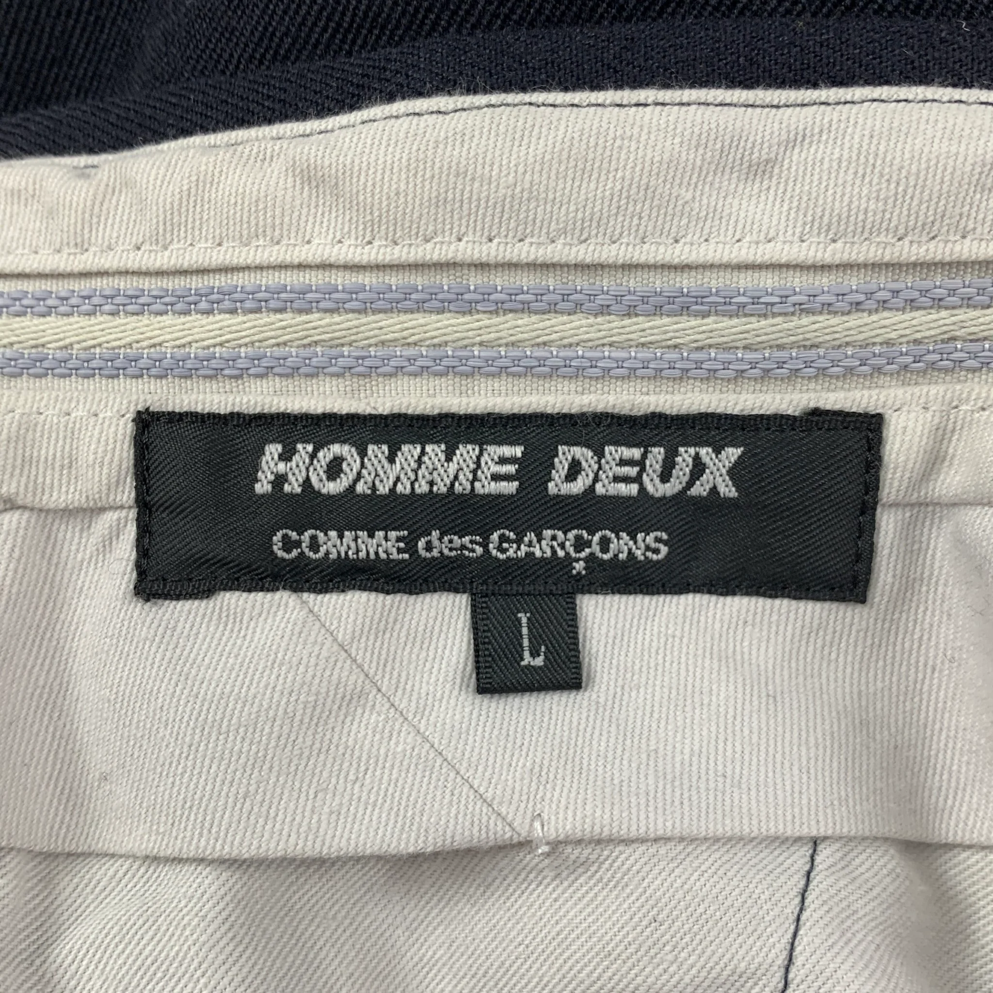 COMME des GARCONS HOMME DEUX Size L Navy Wool Pleated Shorts - Image 5