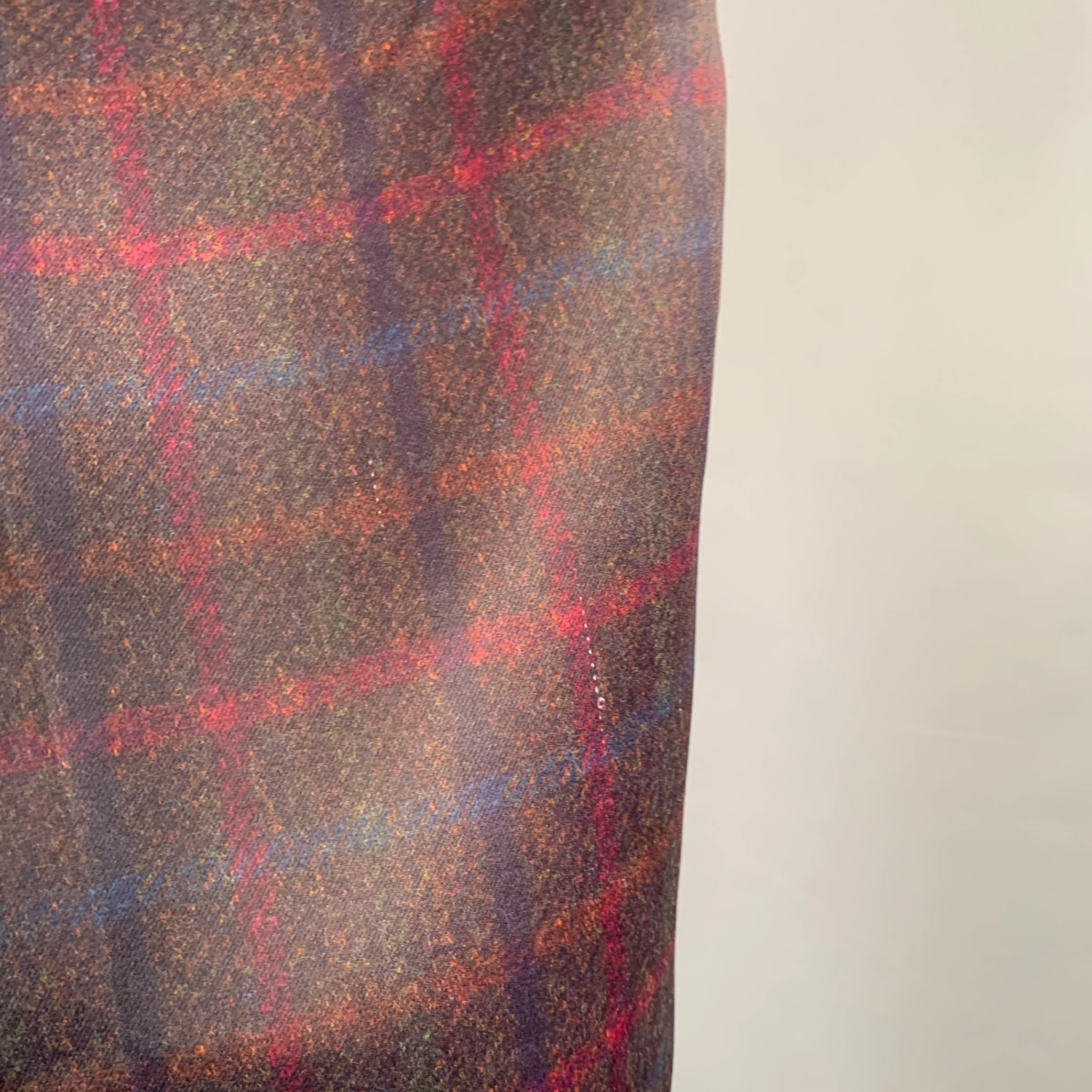 COMME des GARCONS HOMME DEUX Size M Brown Navy Red Plaid Polyester Tapered Dress Pants - Image 4