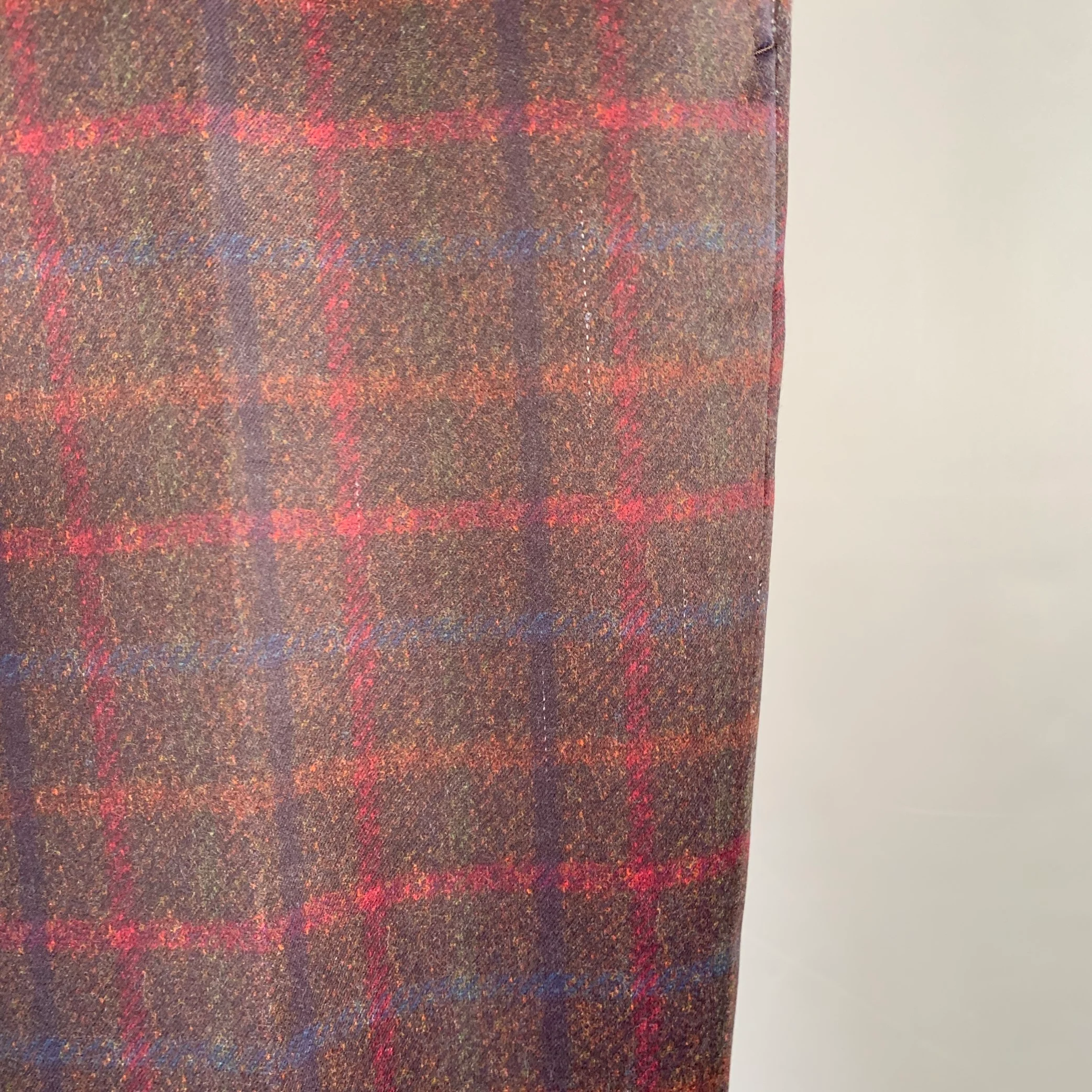 COMME des GARCONS HOMME DEUX Size M Brown Navy Red Plaid Polyester Tapered Dress Pants - Image 8