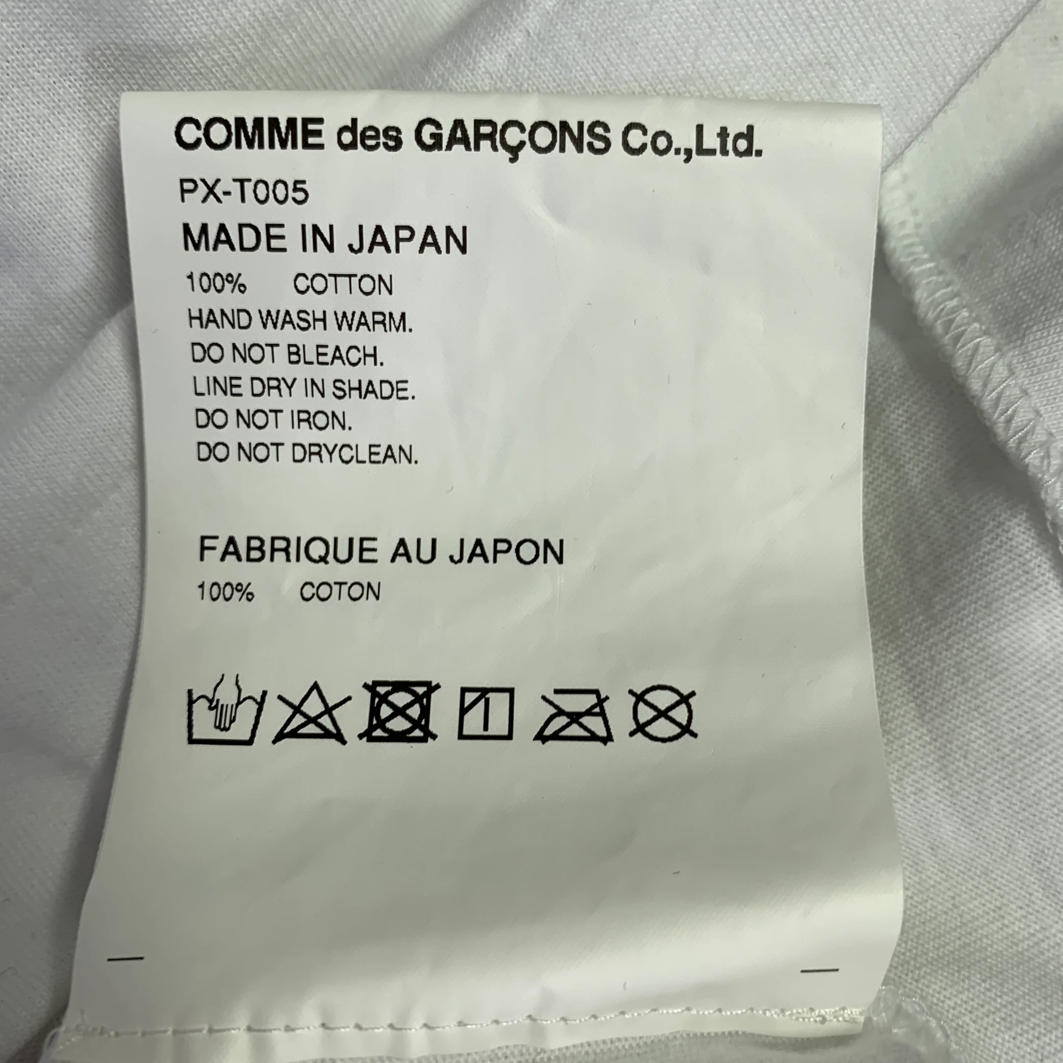 COMME des GARCONS HOMME PLUS 2019 Size M White Black Print Cotton Crew Neck T-shirt - Image 6