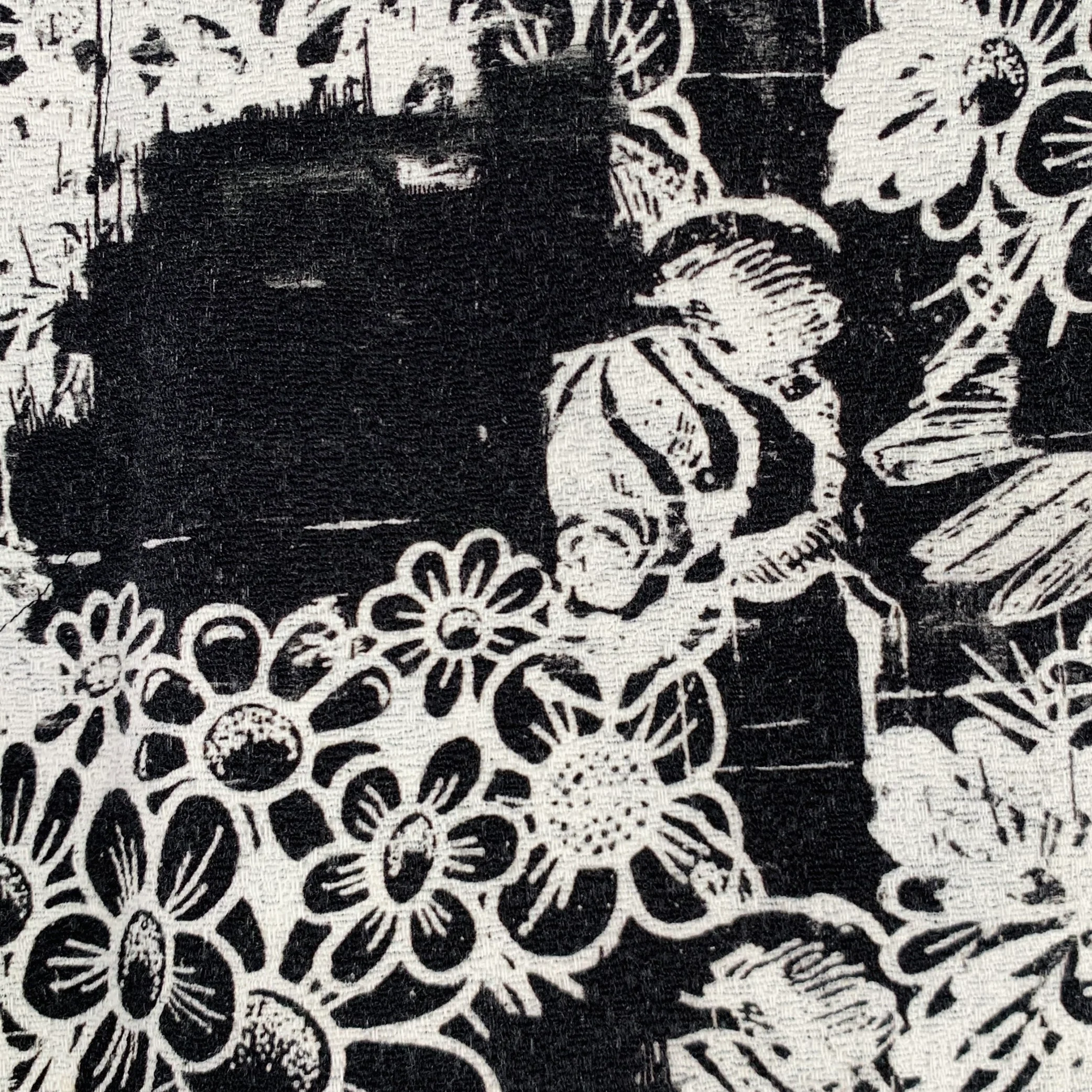 COMME des GARCONS HOMME PLUS 2021 Size M Black White Floral Cotton Dress Pants - Image 2