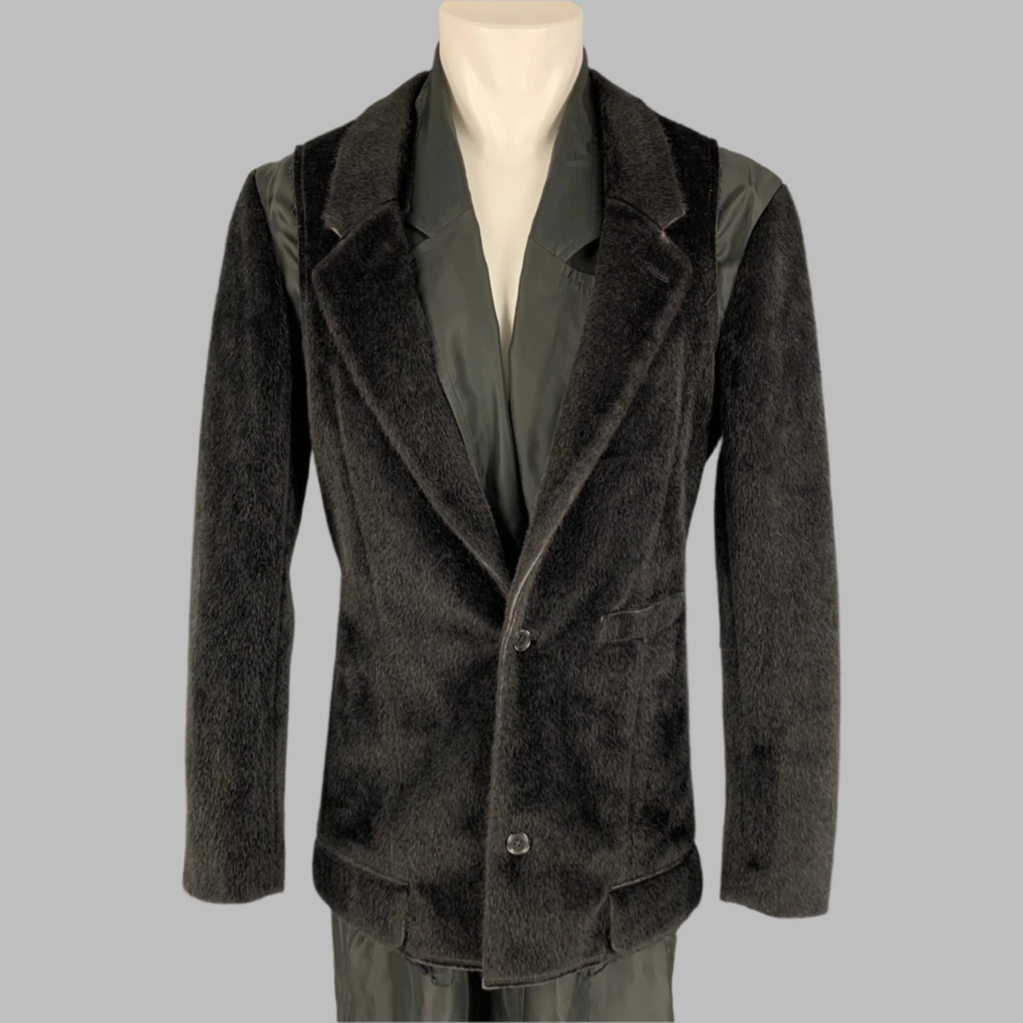 COMME des GARCONS HOMME PLUS Size M Black Mixed Fabrics Jacket - Image 3