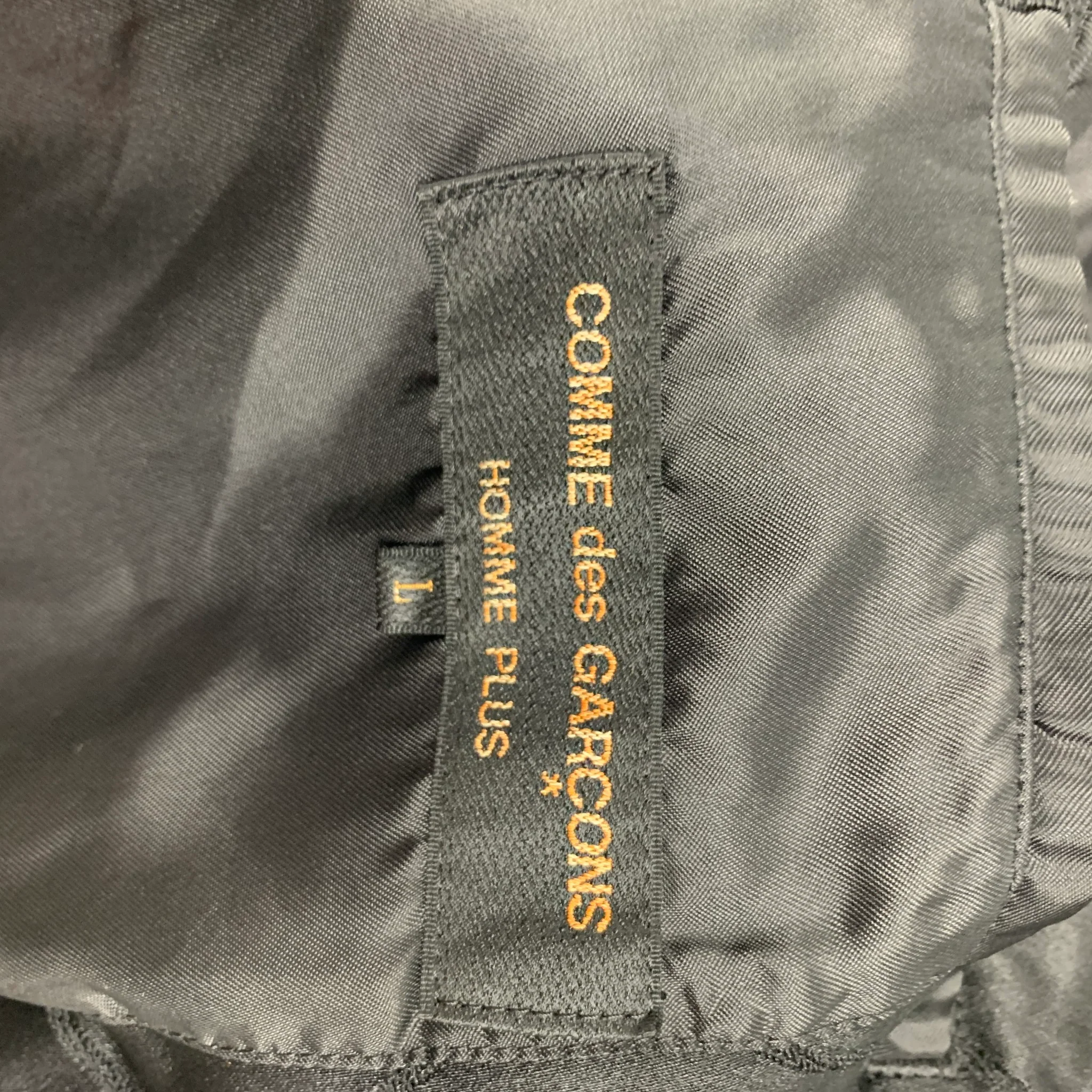 COMME des GARCONS HOMME PLUS Size L Black Quilted Polyester Ruffled Sport Coat - Image 7