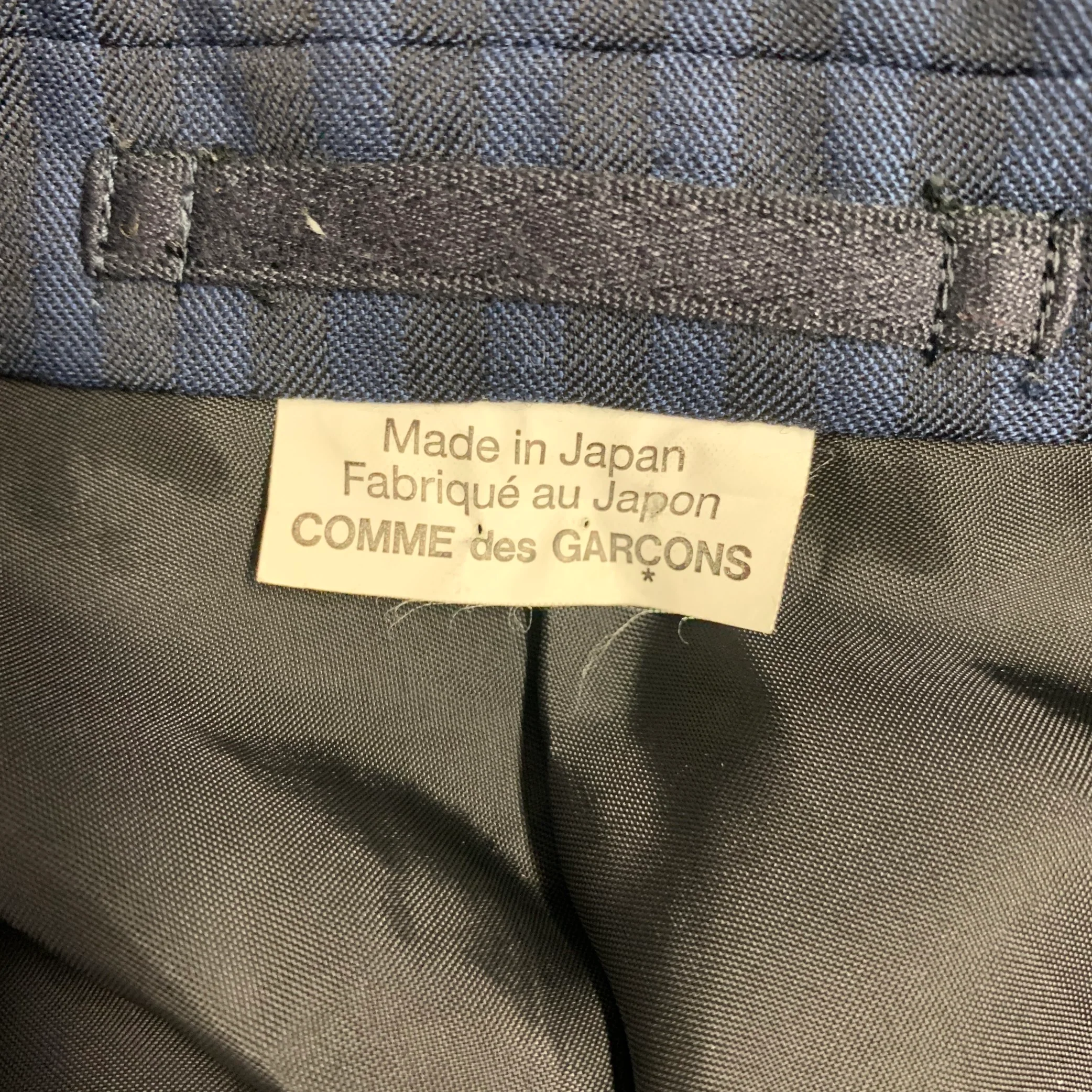 COMME des GARCONS HOMME PLUS Size L Blue Navy Stripe Wool Sport Coat - Image 6