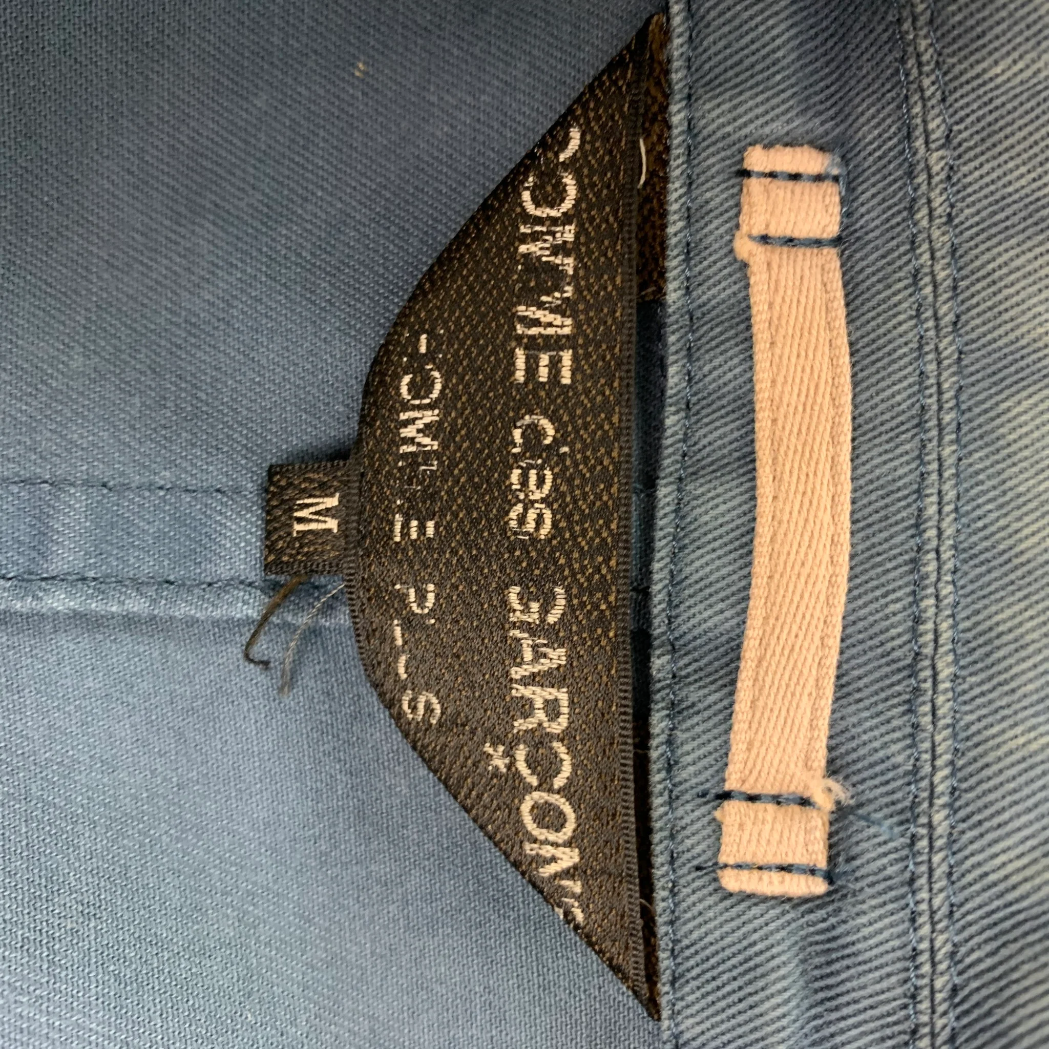 COMME des GARCONS HOMME PLUS Size M Blue Distressed Cotton Jacket - Image 6
