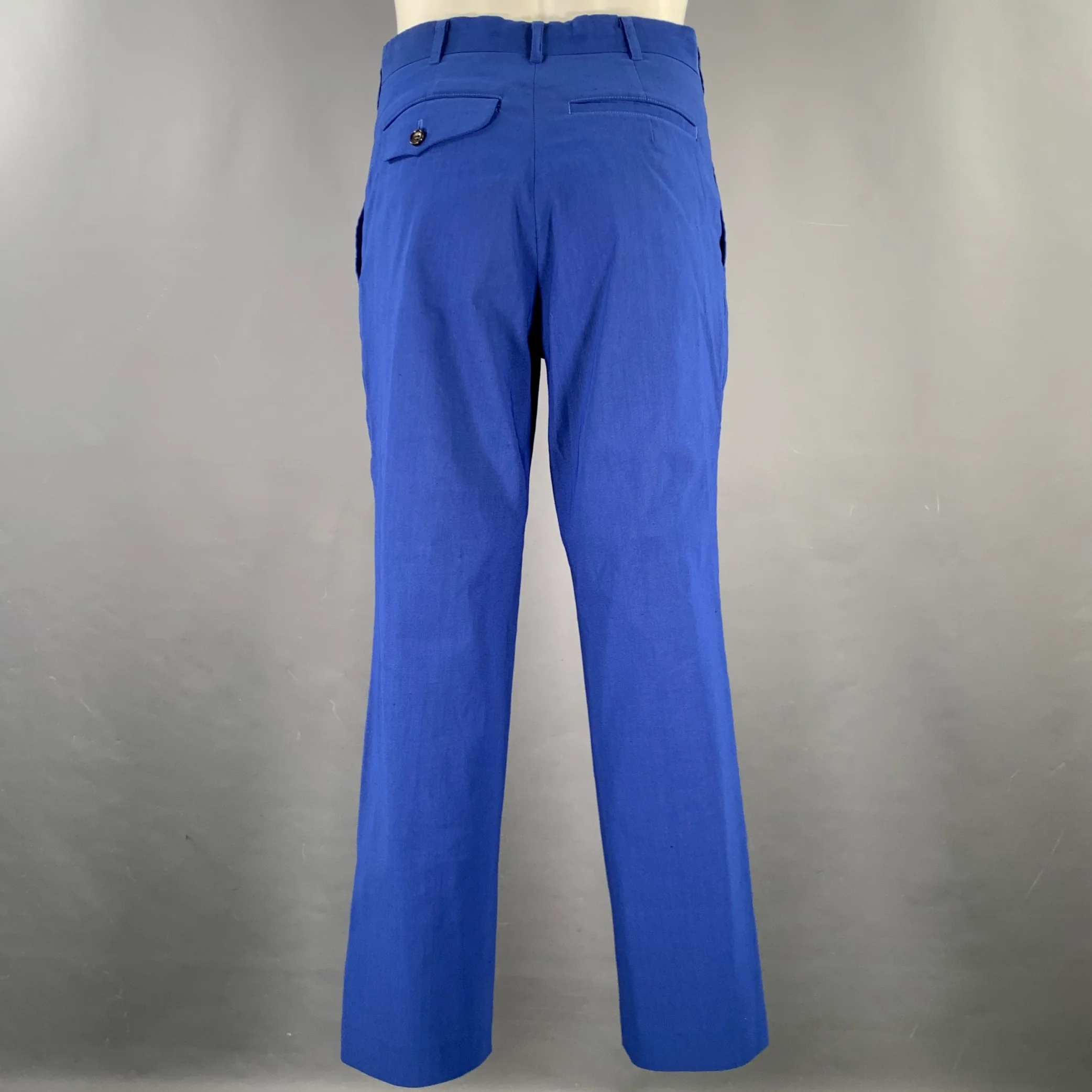 COMME des GARCONS HOMME PLUS Size M Blue Linen Blend Notch Lapel Suit - Image 7