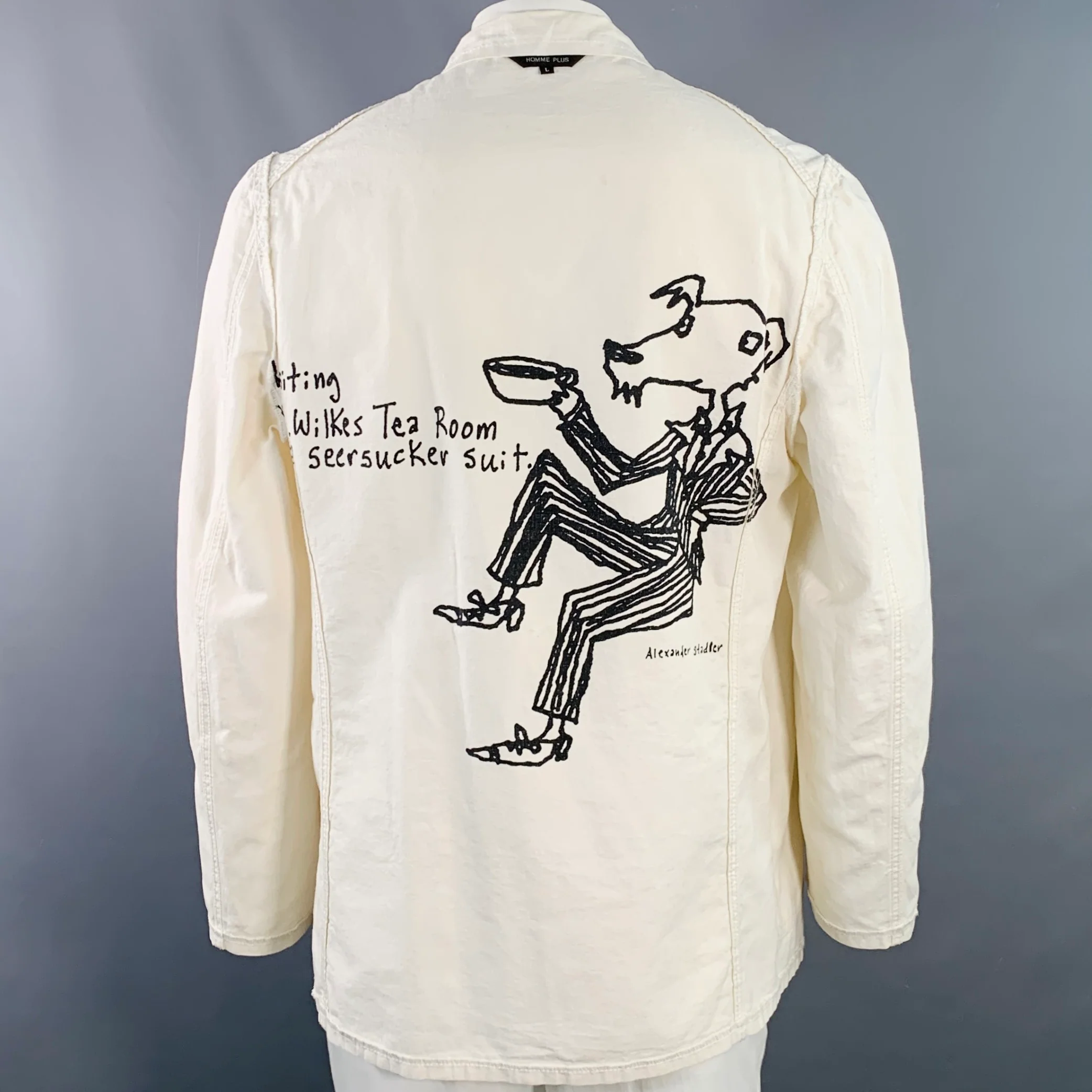 COMME des GARCONS HOMME PLUS SS04 Size L Cream Black Chore Jacket - Image 2