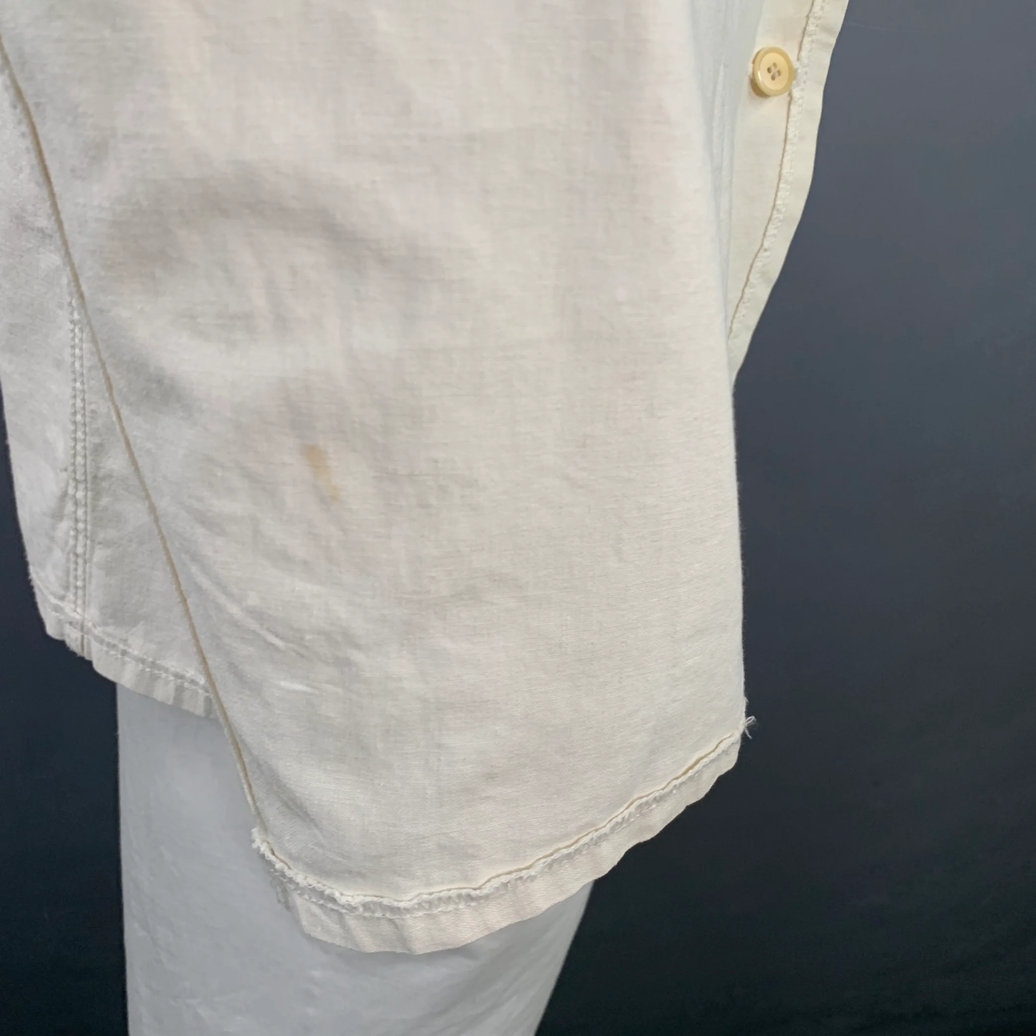 COMME des GARCONS HOMME PLUS SS04 Size L Cream Black Chore Jacket - Image 8