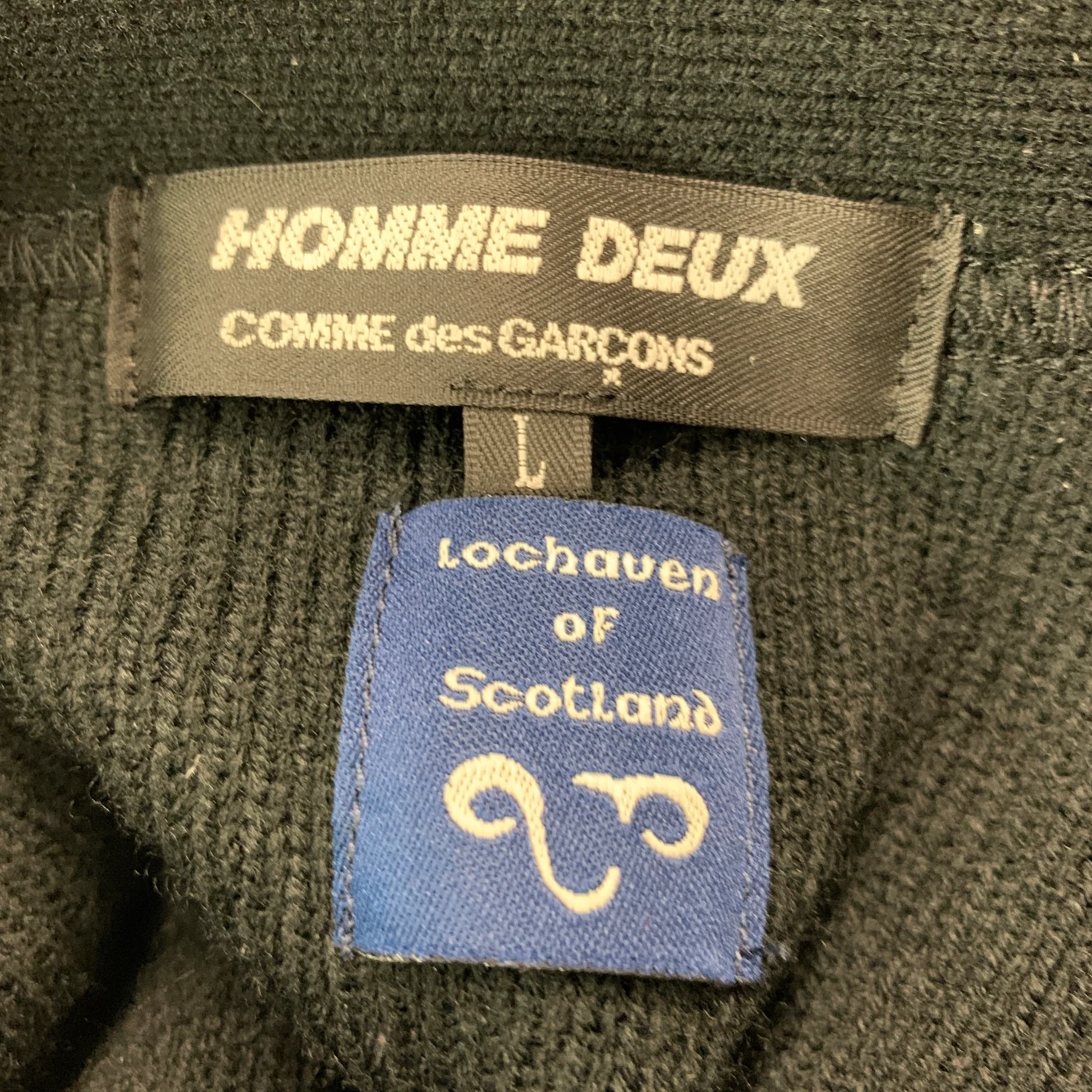 COMME des GARCONS HOMME Size L Black Acrylic Zip Vest - Image 4