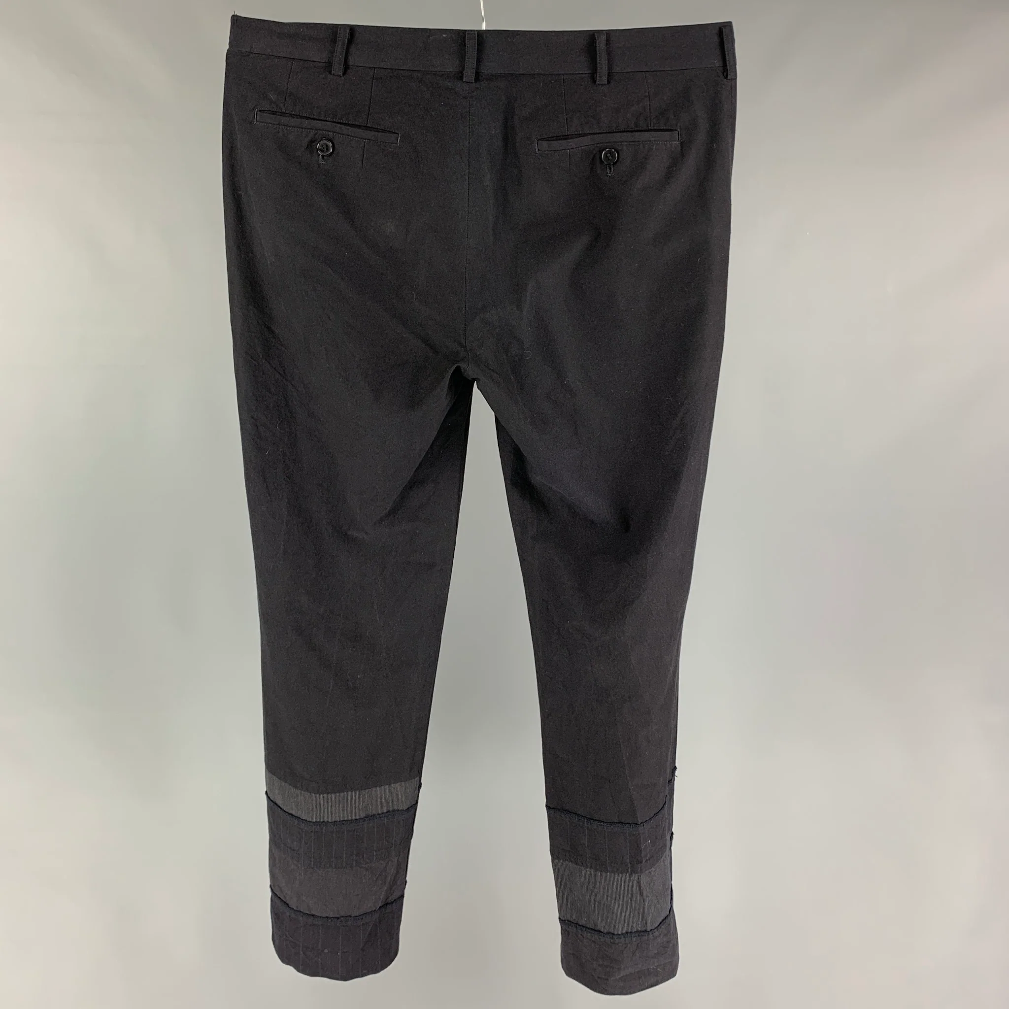 COMME des GARCONS HOMME Size L Navy Patchwork Nylon Cotton Casual Pants - Image 3