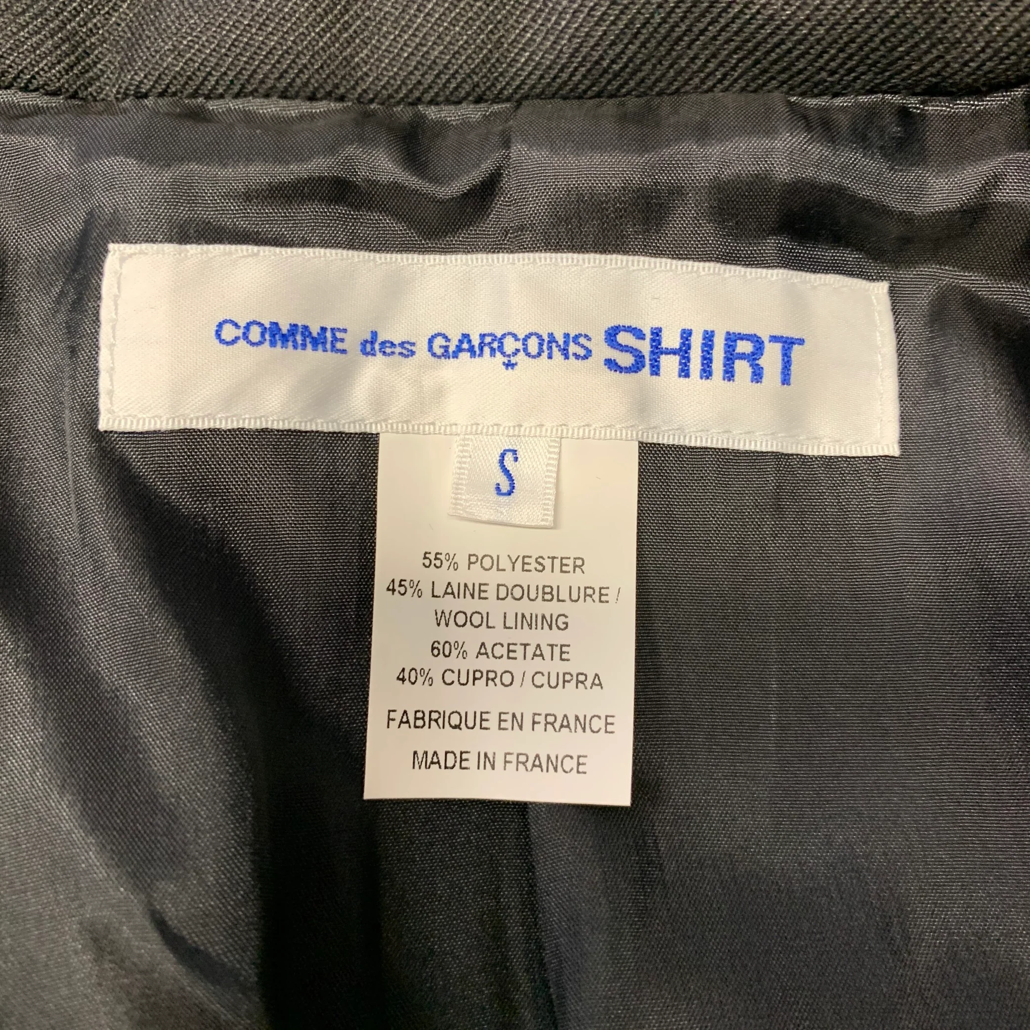 COMME des GARCONS SHIRT Chest Size S Black Polyester / Wool Sport Coat - Image 4
