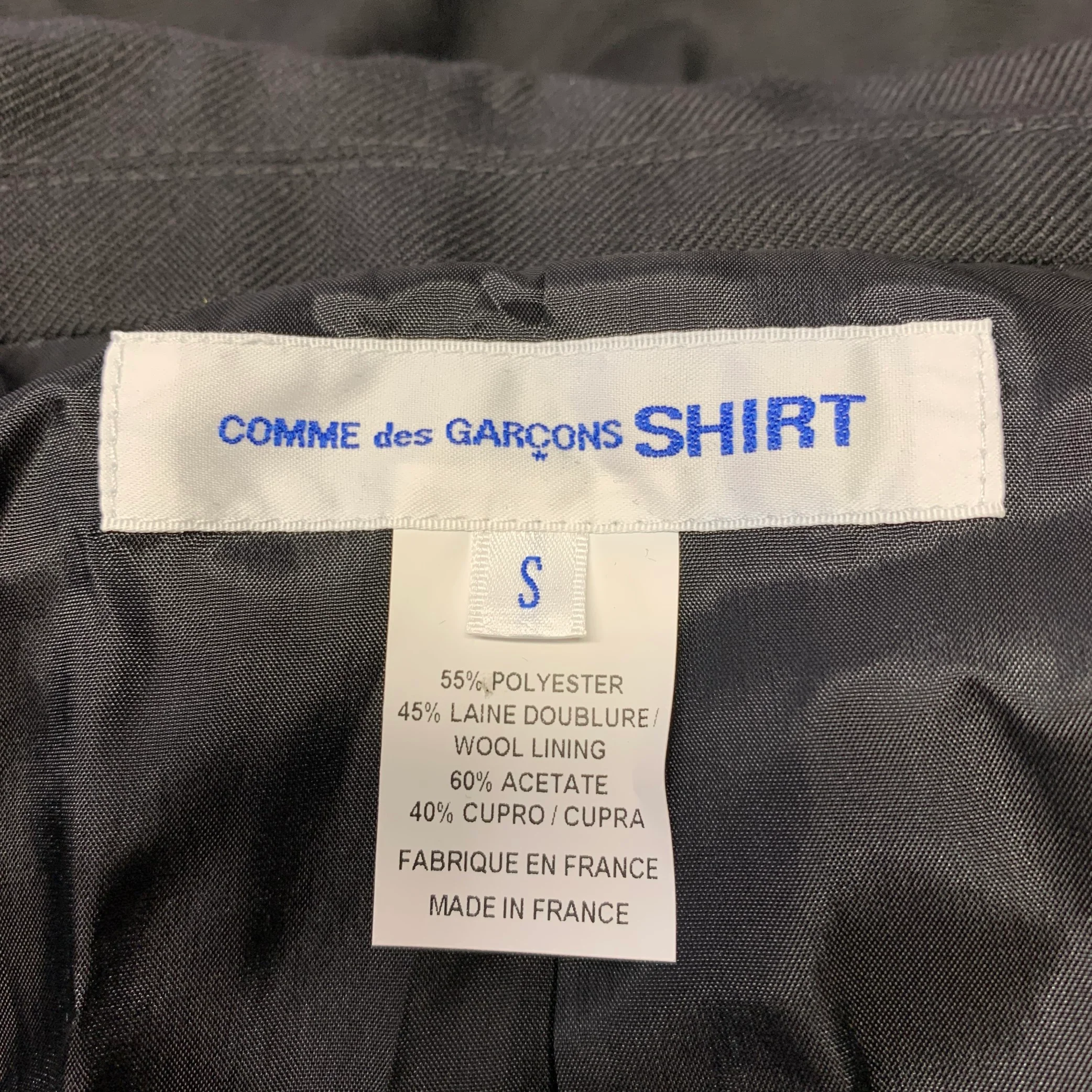 COMME des GARCONS SHIRT Chest Size S Black Polyester / Wool Sport Coat - Image 4