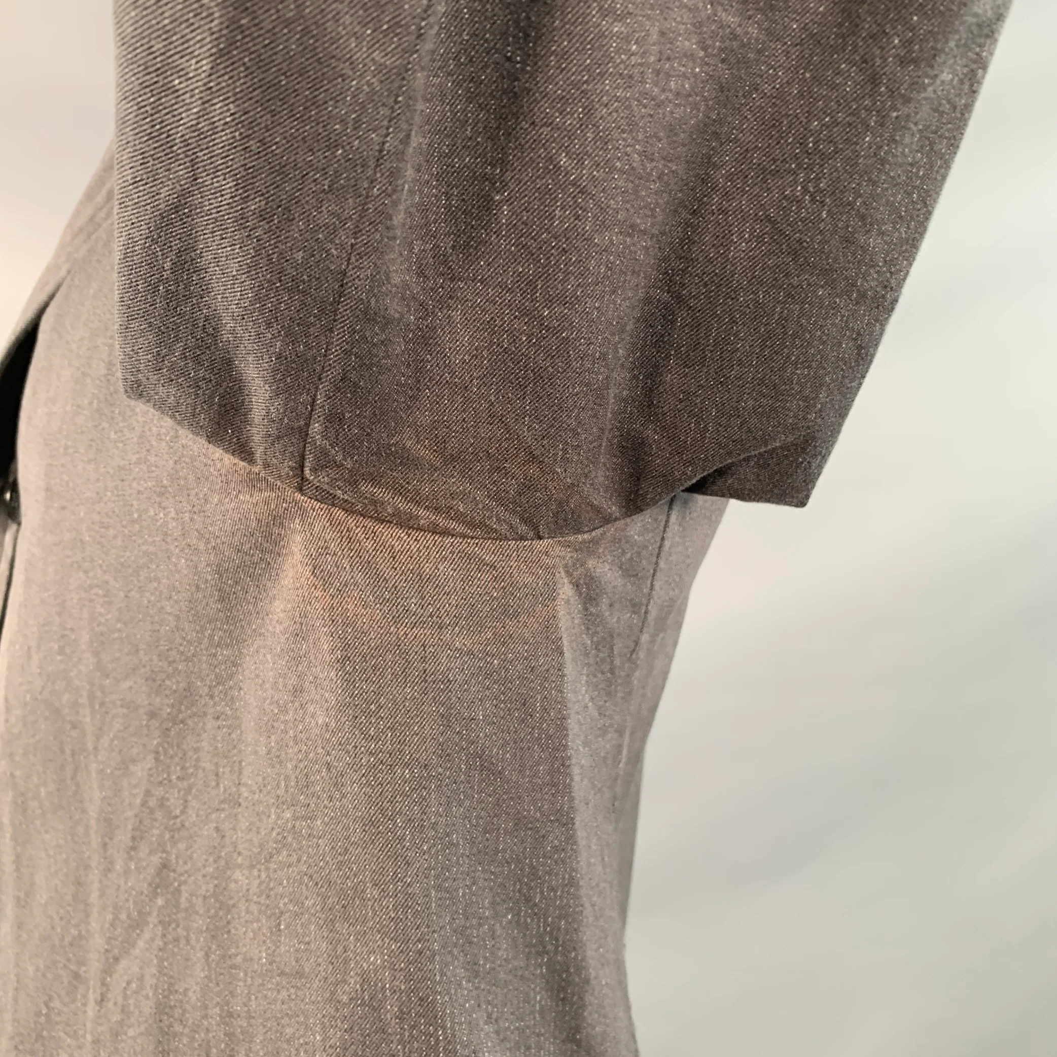 COMME des GARCONS SHIRT Size L Charcoal Grey Cotton Blend Twill Notch Lapel Jacket - Image 7