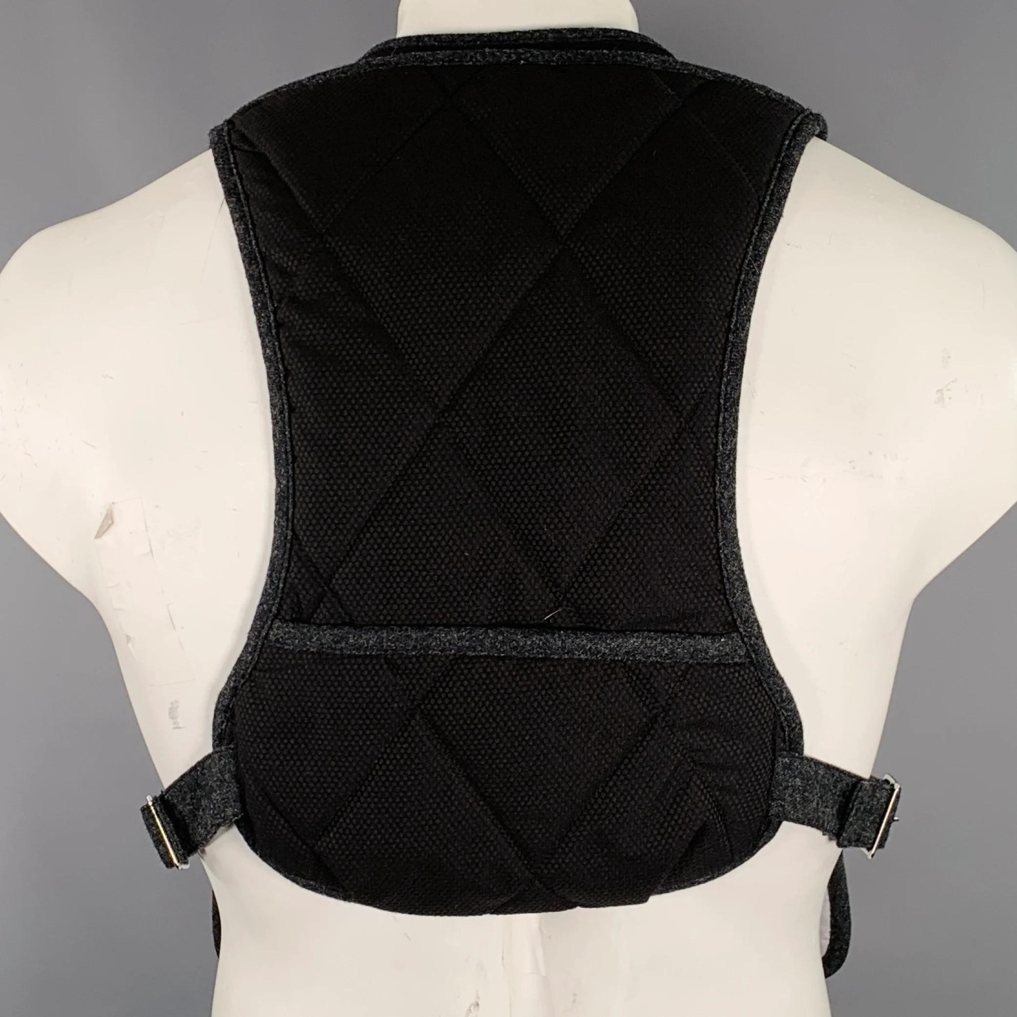 COMME des GARCONS SHIRT Size L Grey Charcoal Polyester Utility Vest - Image 4