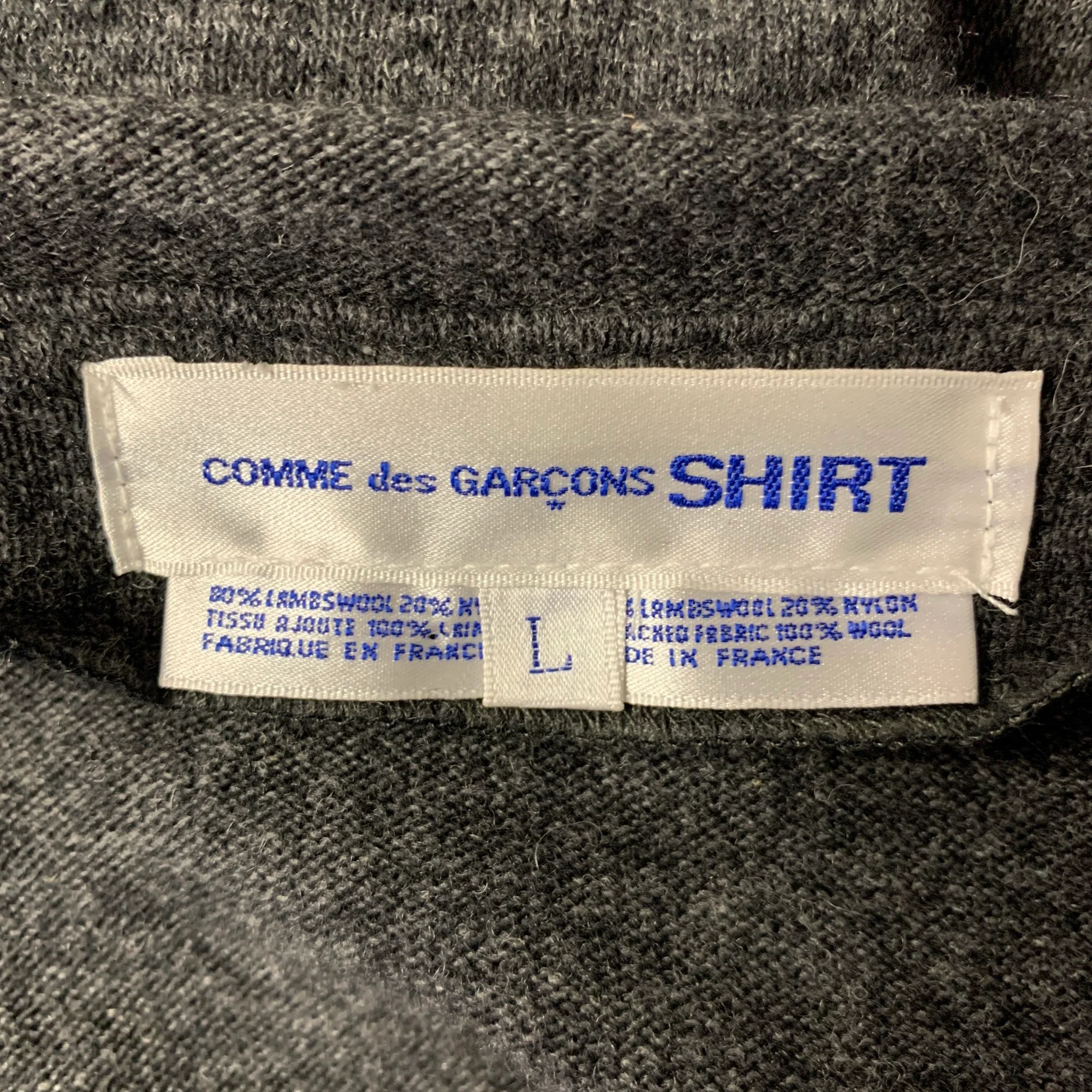 COMME des GARCONS SHIRT Size L Grey Wool Blend Cardigan - Image 5