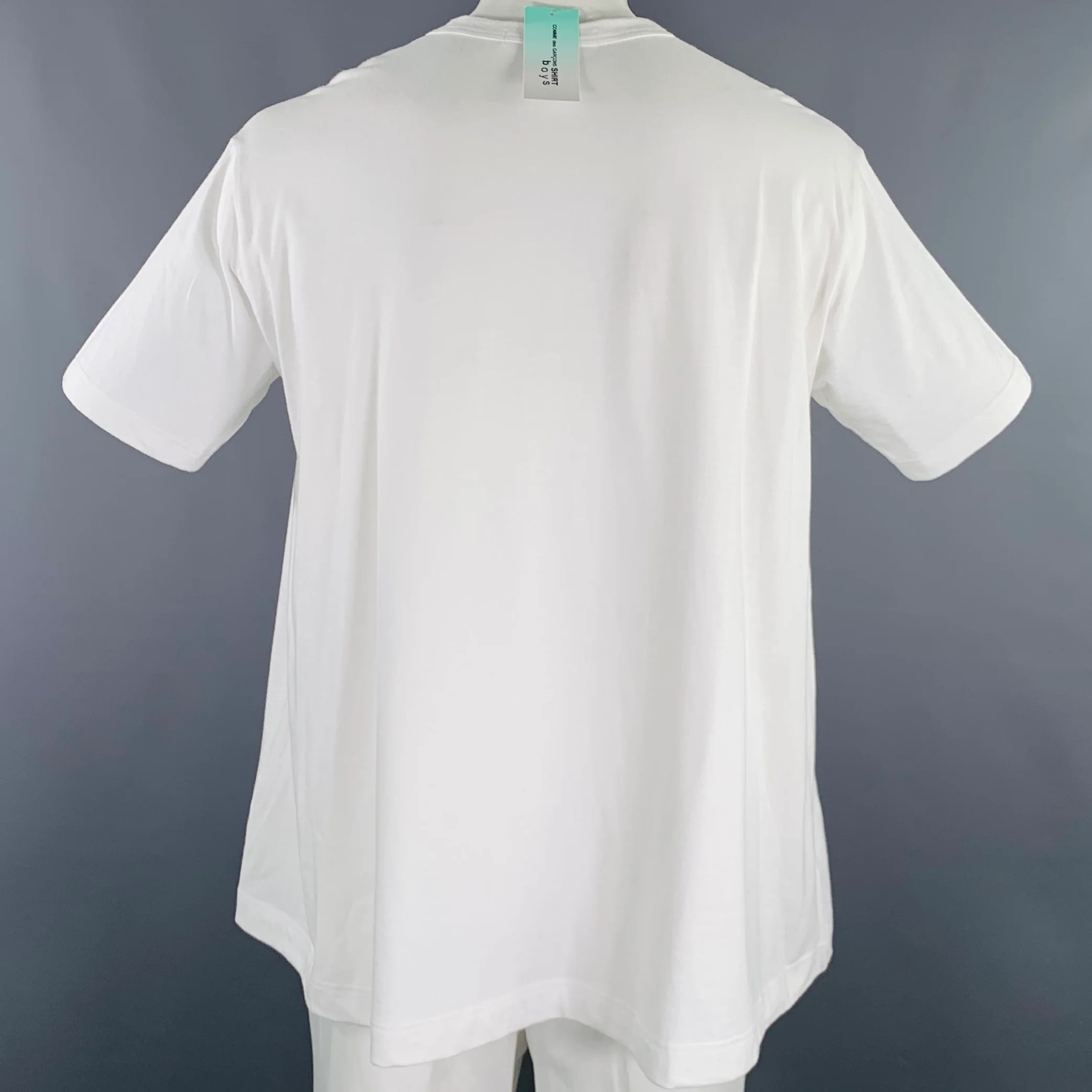 COMME des GARCONS SHIRT Size L White Cotton Oversized T-shirt - Image 3