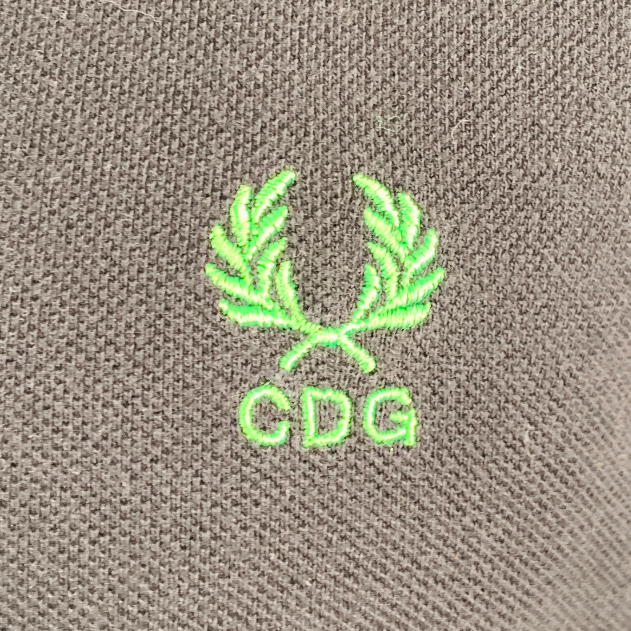 COMME des GARCONS SHIRT Size M Black Neon Yellow Contrast Trim Cotton Pique Polo - Image 2