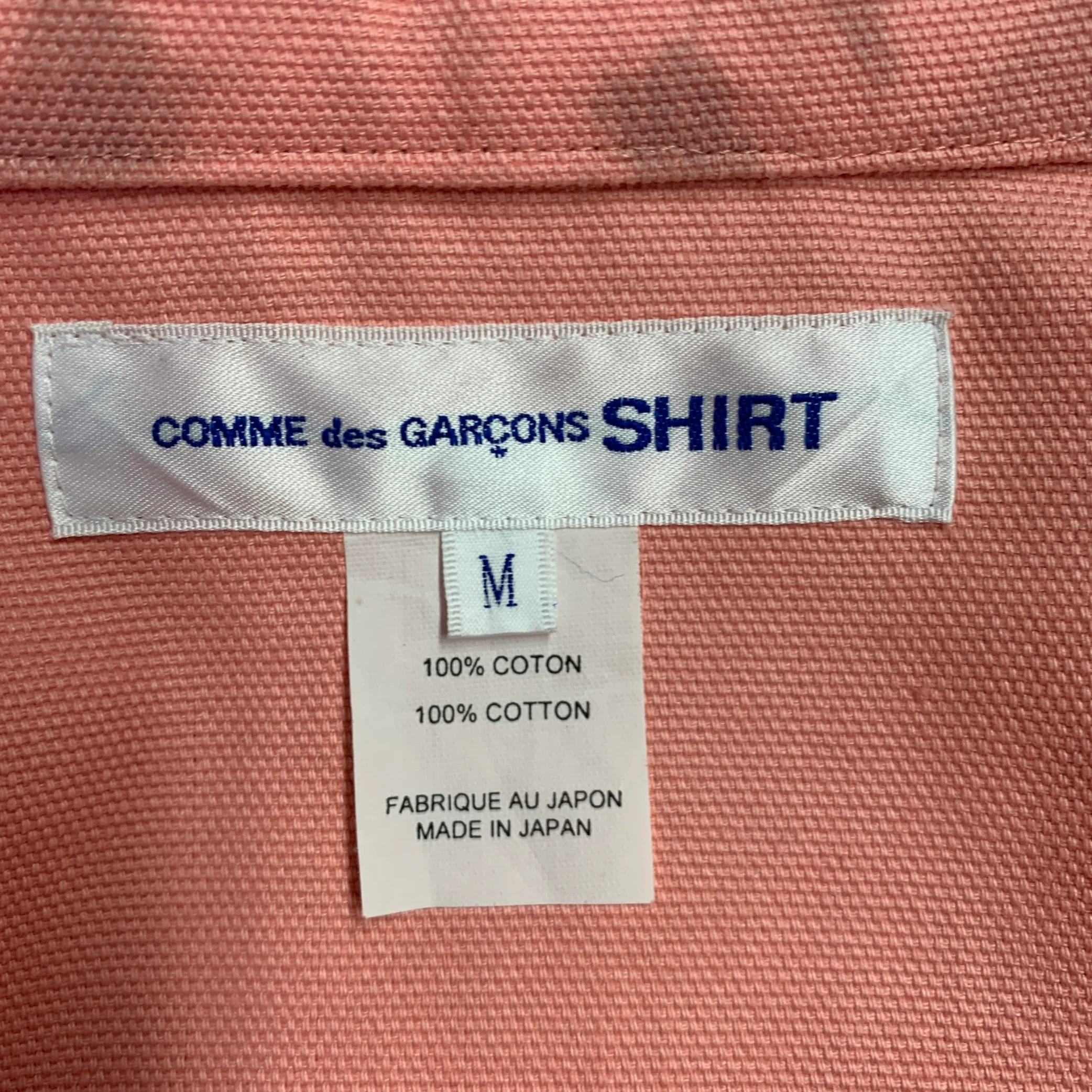 COMME des GARCONS SHIRT Size M Pink Grey Print Cotton Worker Jacket - Image 7