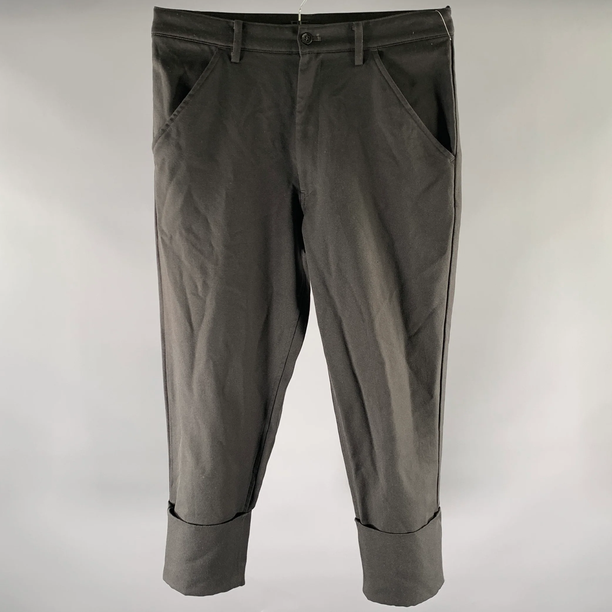 COMME des GARCONS Size 31 Black Cotton Polyester Cuffed Pants