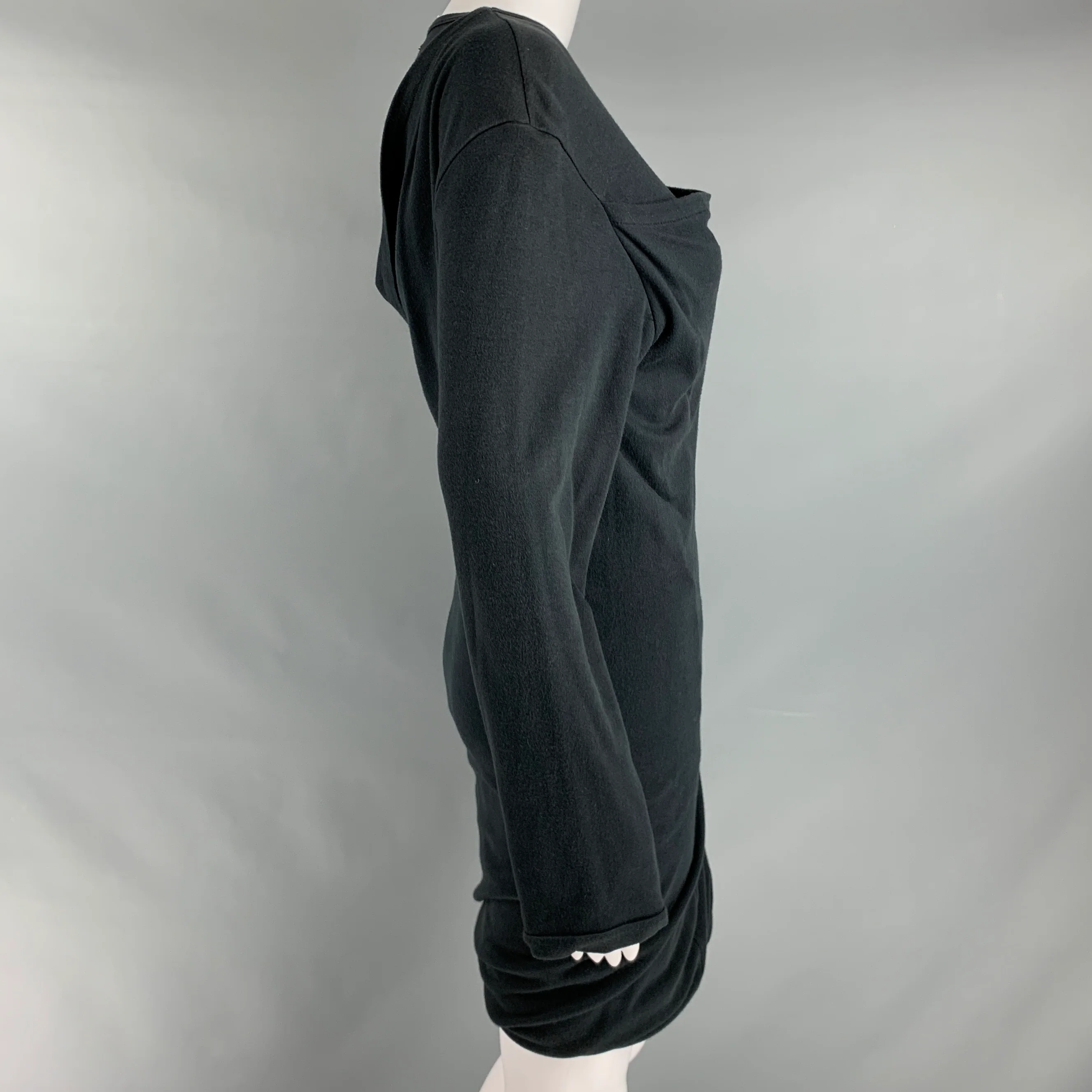 COMME des GARCONS 1980s Size M Black Cotton Bubble Hem Dress - Image 2