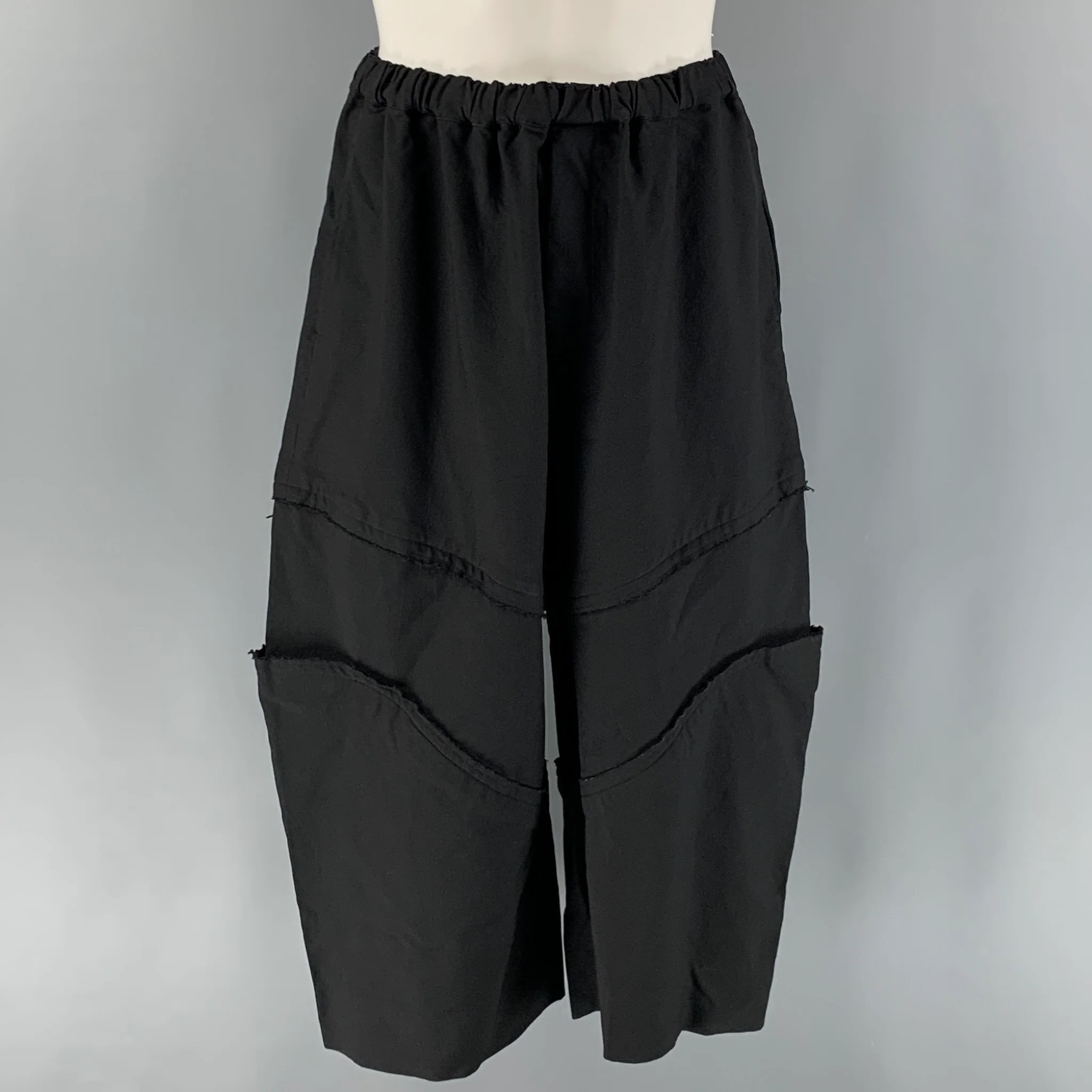 COMME des GARCONS Size M Black Polyester Drop-Crotch Casual Pants