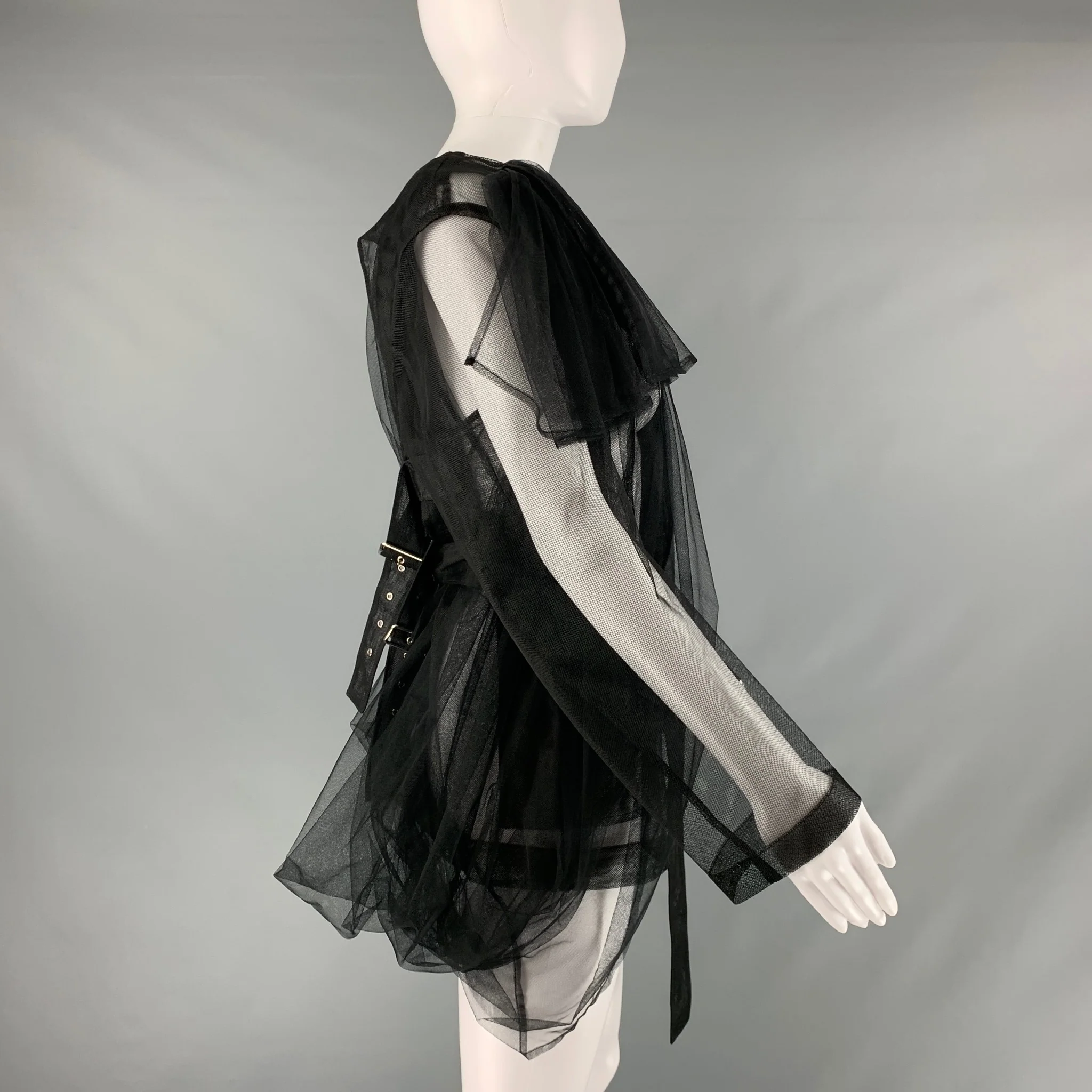 COMME des GARCONS Size M Black Polyester See Through Jacket - Image 3