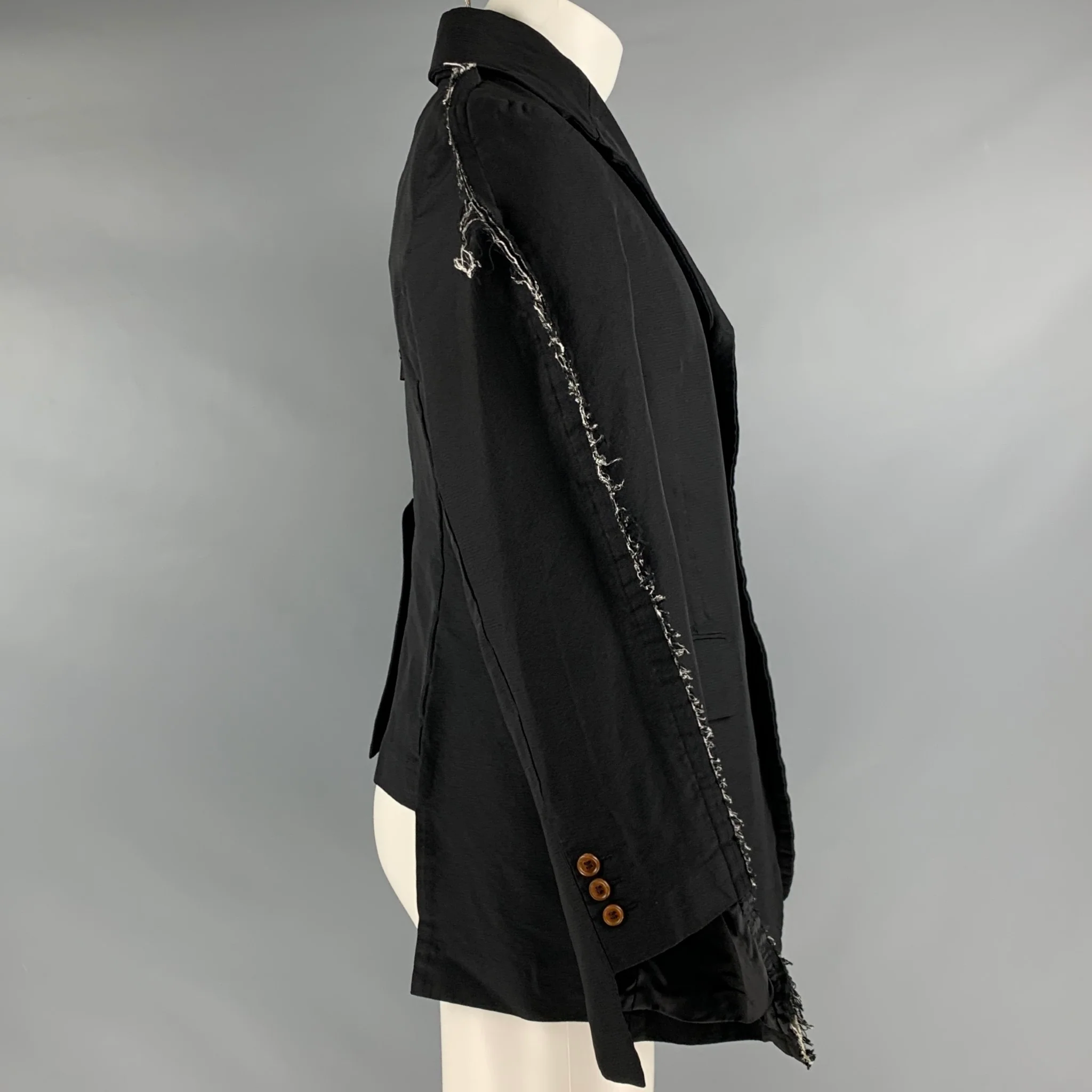 COMME des GARCONS Size M Black Polyester Single Breasted Jacket - Image 2
