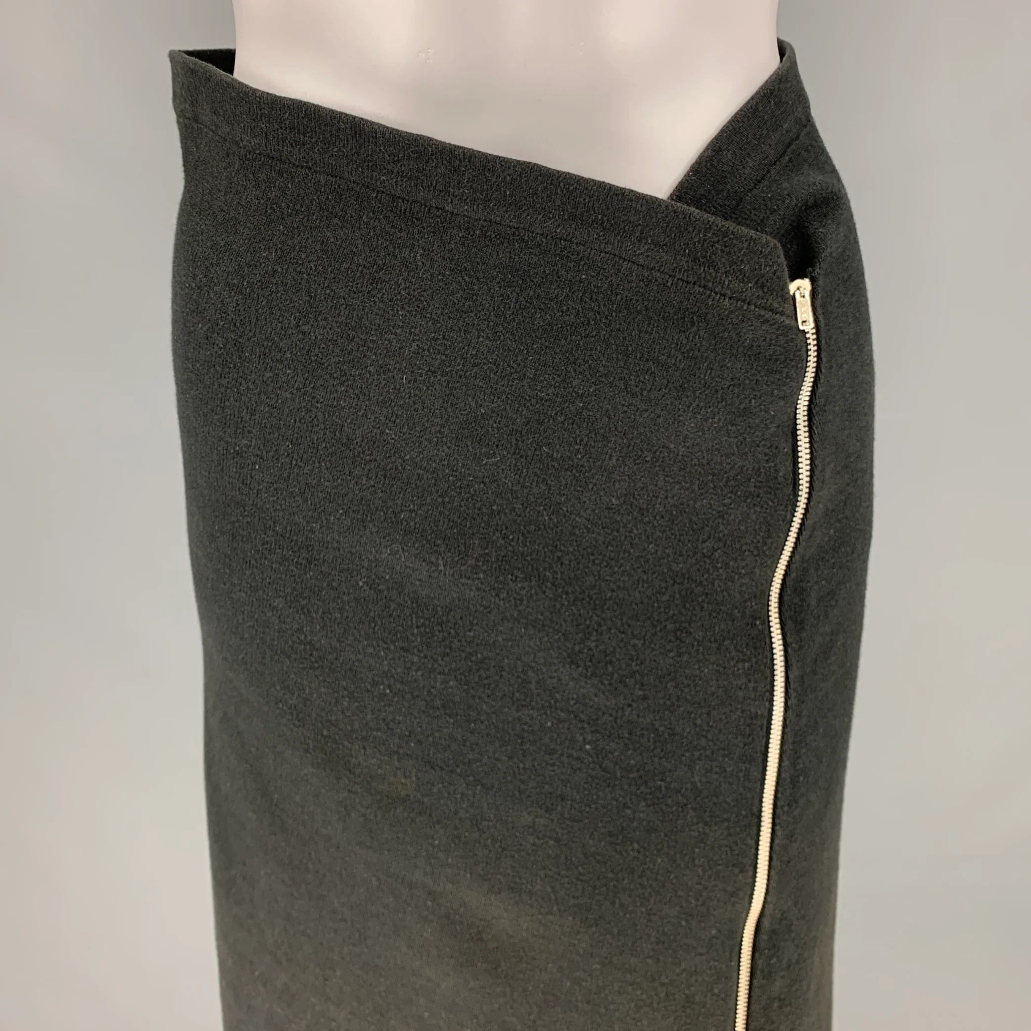 COMME des GARCONS Size M Black Wool Knit Zip Up Skirt - Image 2